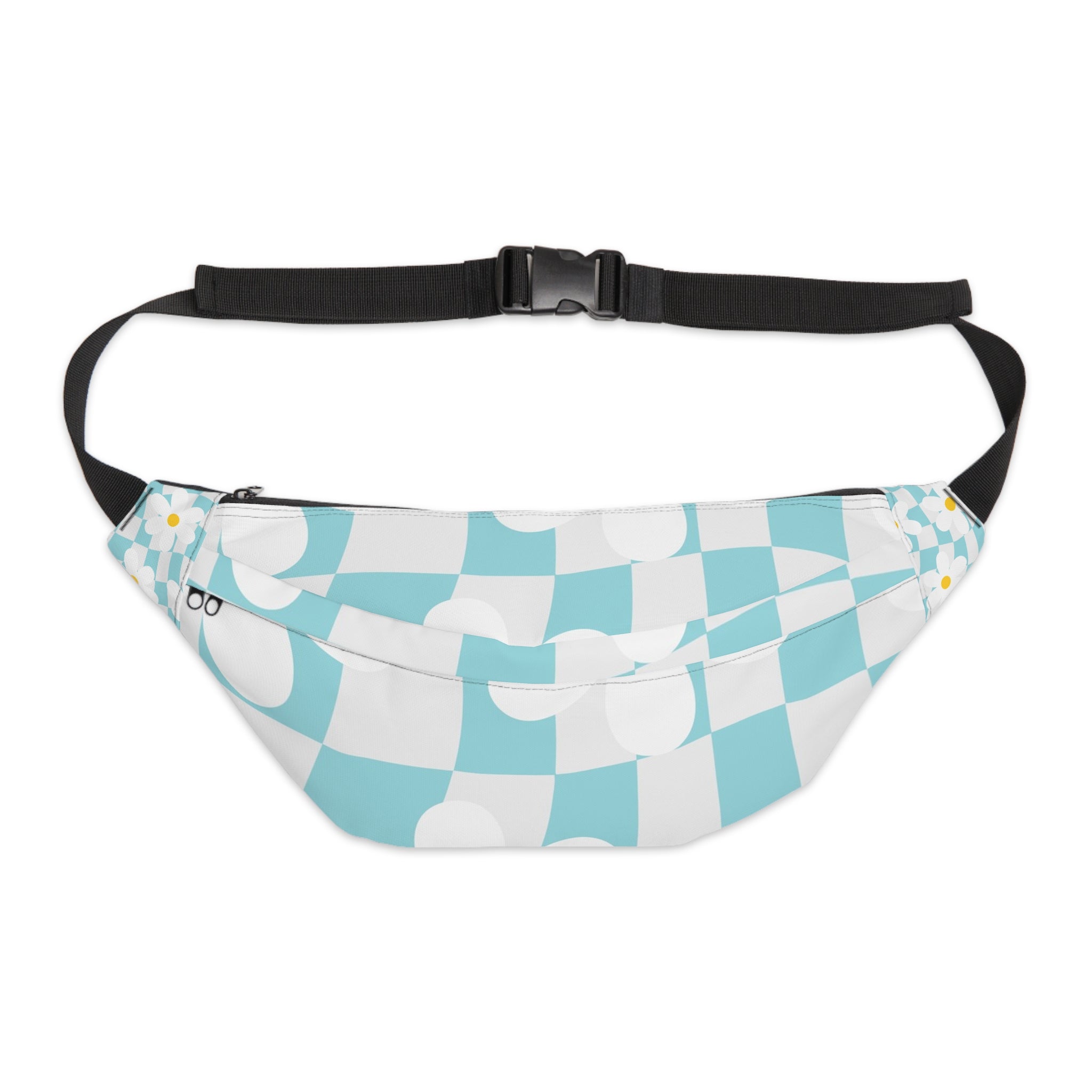 Trippy Check Garden Large Fanny Pack, Artsulli - Art is Long, Life is Short, Bags, Size, 8" × 9" × 4'', , , , , 17766589601562992709