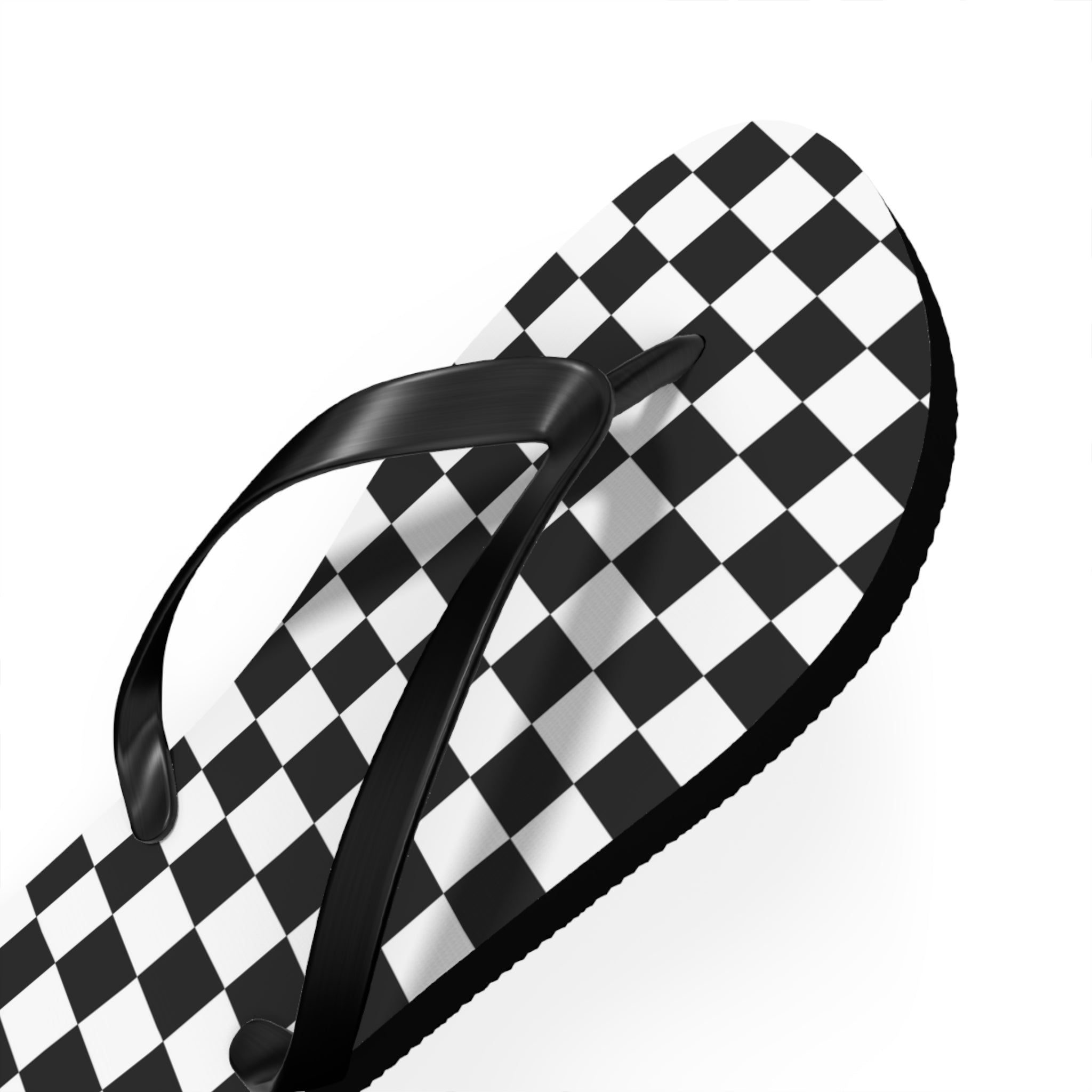 Checkerboard White and Black Flip Flops, Artsulli - Art is Long, Life is Short, Shoes, , , , , , , 