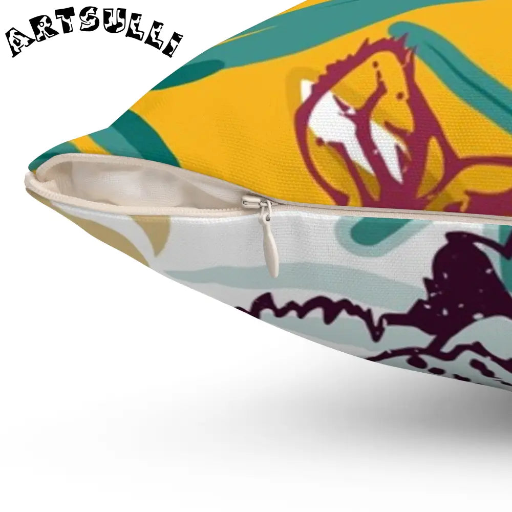 JAKKOUTTHEBXX Tropical Jungle Tigers Brown and Green Spun Polyester