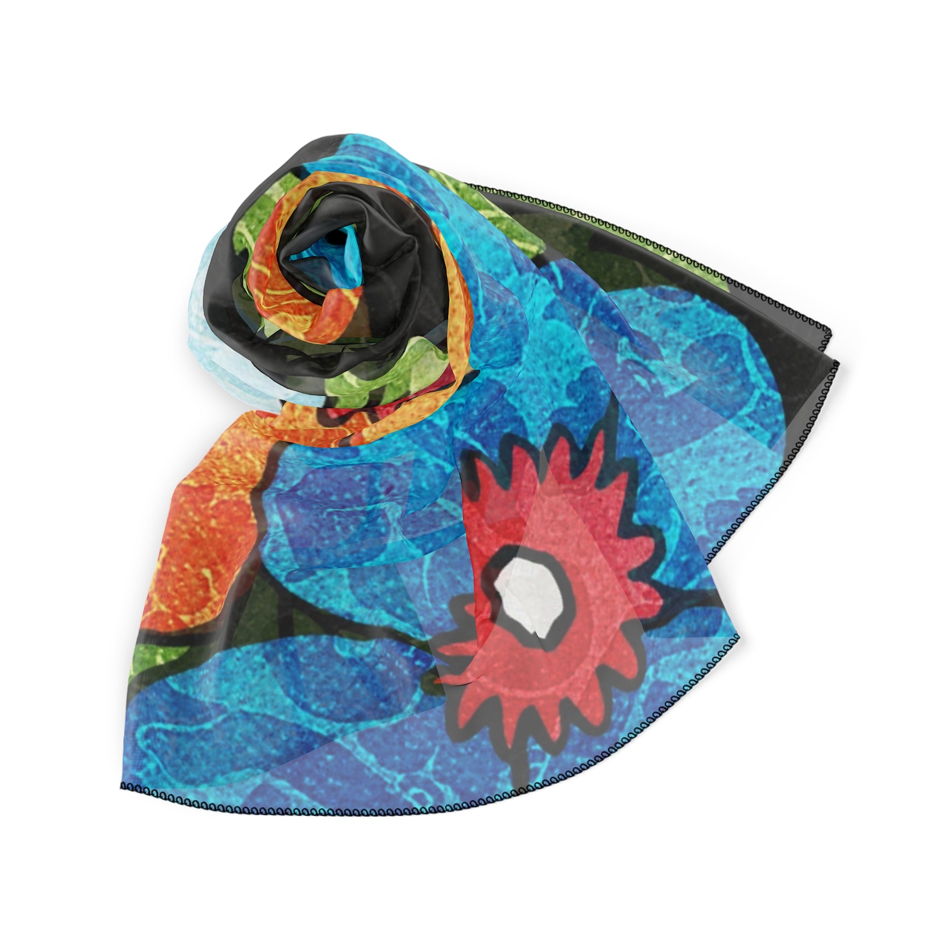 Groovy Black Floral Kl Poly Scarf, Artsulli - Art is Long, Life is Short, Accessories, , , , , , , 