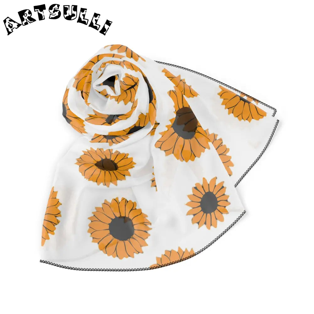 JAKKOUTTHEBXX Sunflowers Poly Scarf JAKKOUTTHEBXX Artsulli - Art