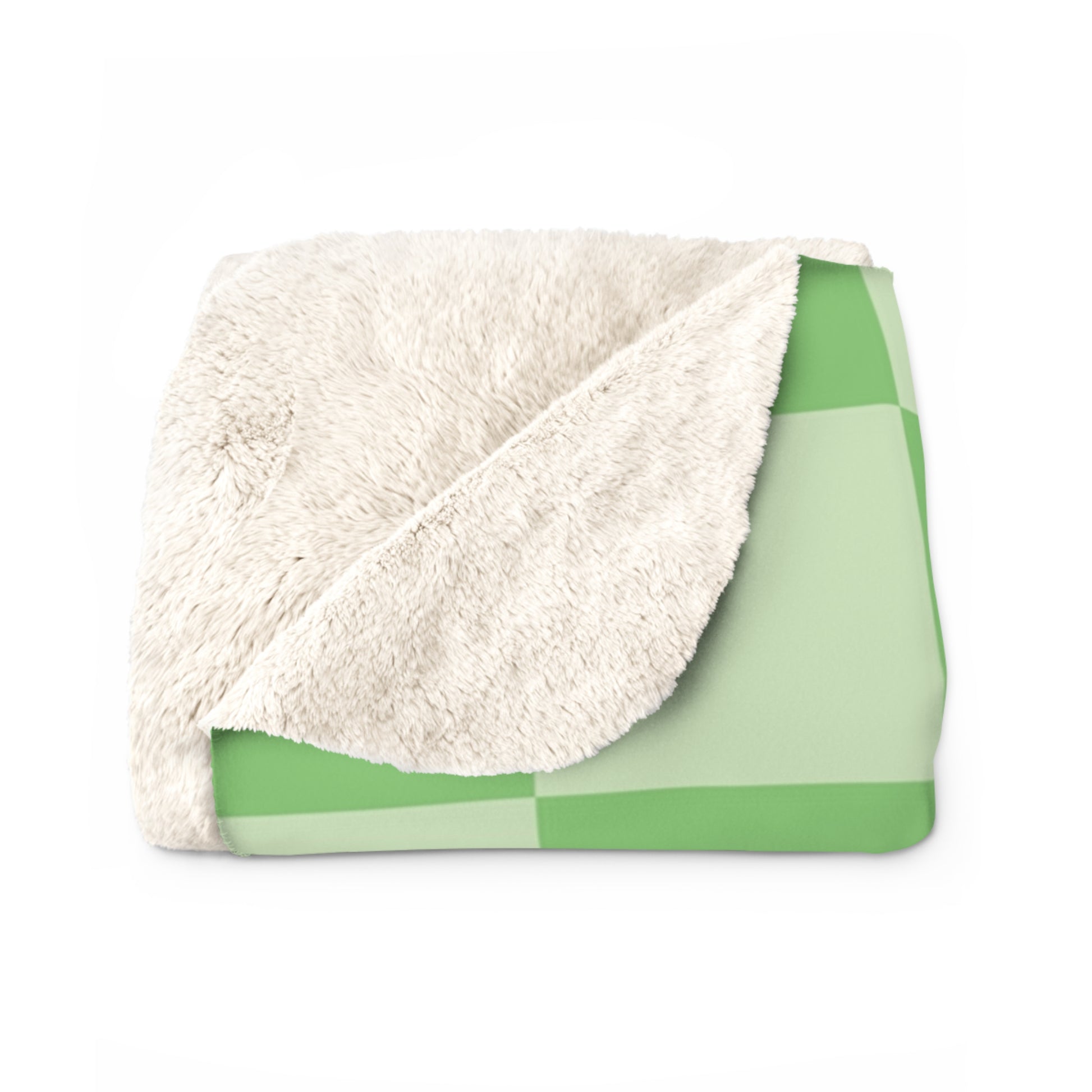 Checkerboard Green Sherpa Fleece Blanket, Artsulli - Art is Long, Life is Short, Home Decor, , , , , , , 