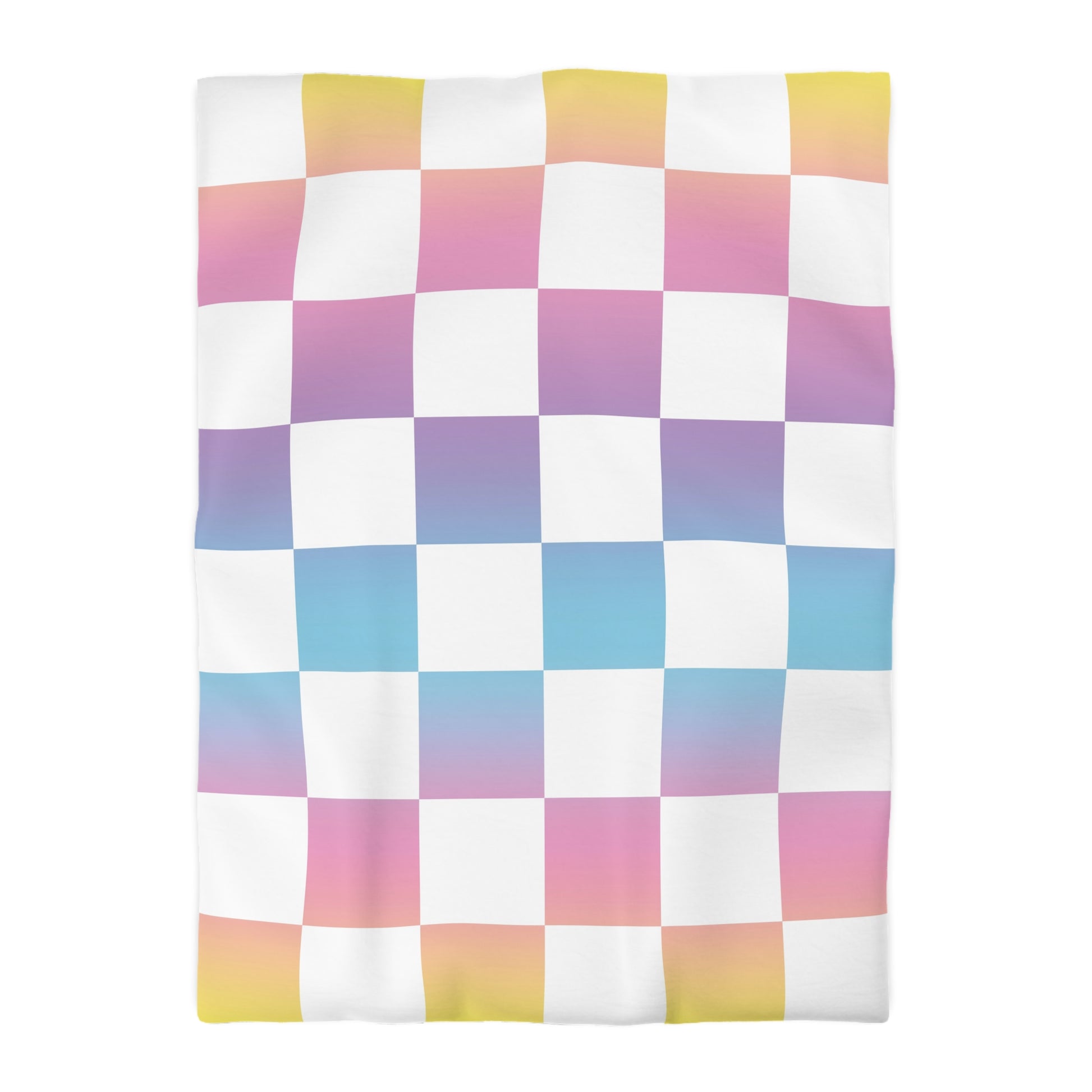 Vaporwave Check Microfiber Duvet Cover, Artsulli - Art is Long, Life is Short, Home Decor, Size, Twin XL, Color, Cream, , , 12741517695439185209