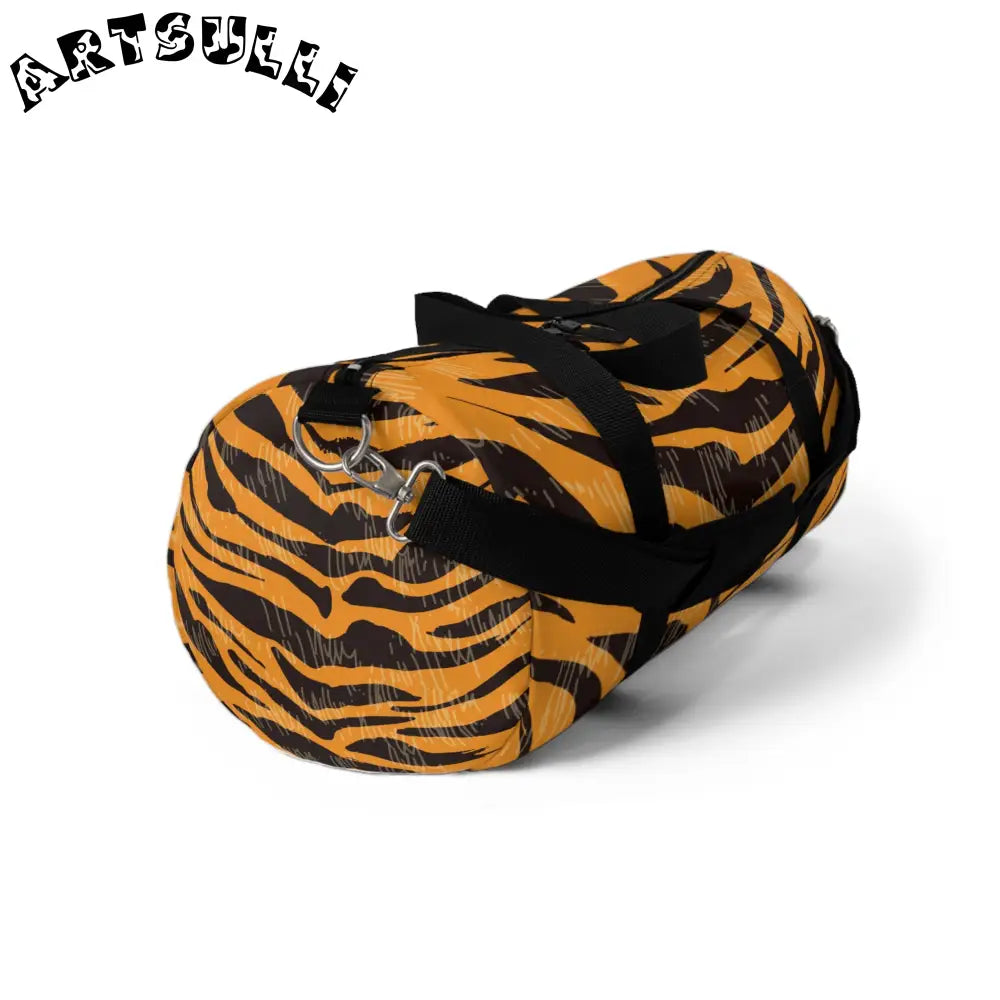 JAKKOUTTHEBXX Tiger Scratches Orange & Black Duffel Bag