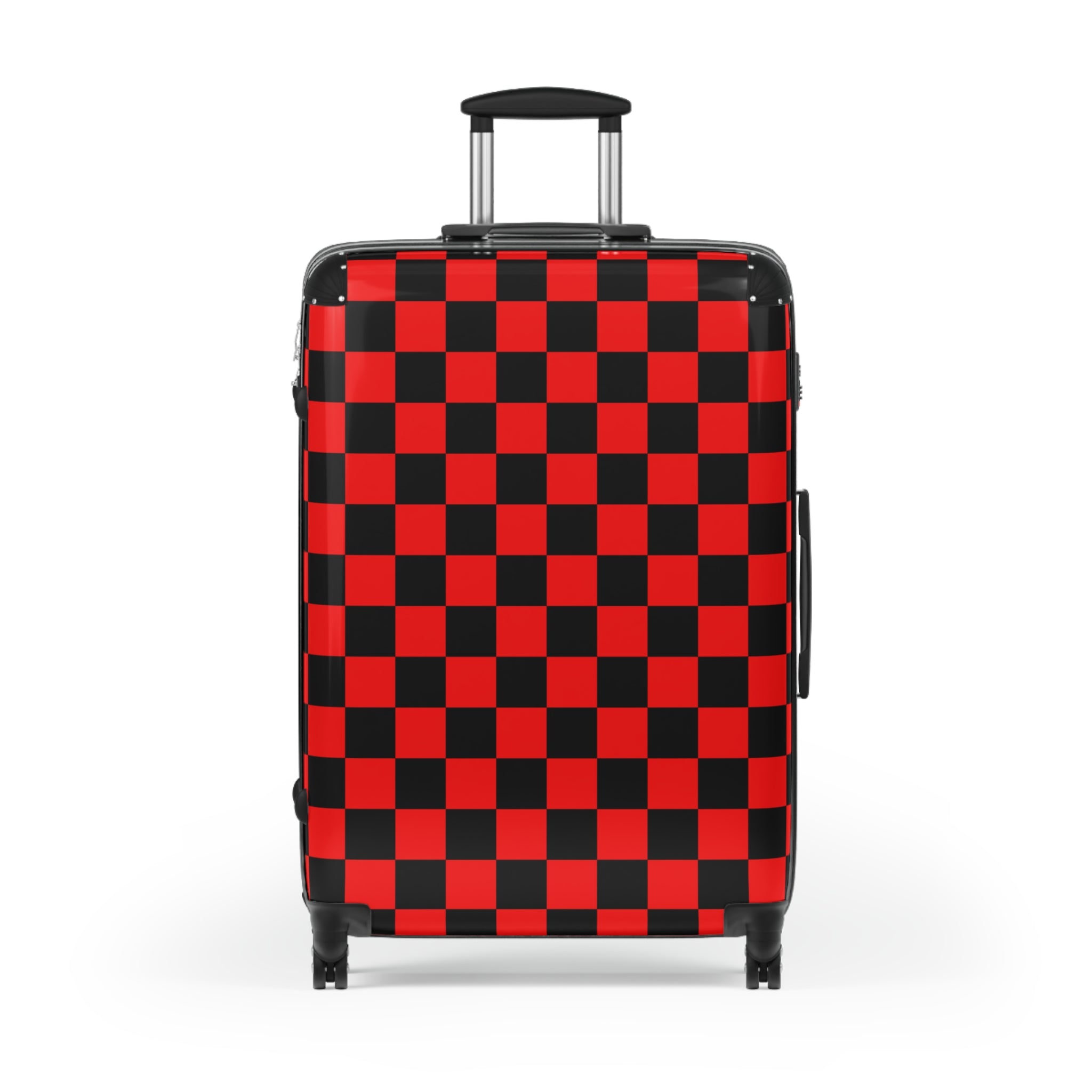 Checkerboard Red and Black Suitcase, Artsulli - Art is Long, Life is Short, Bags, , , , , , , 