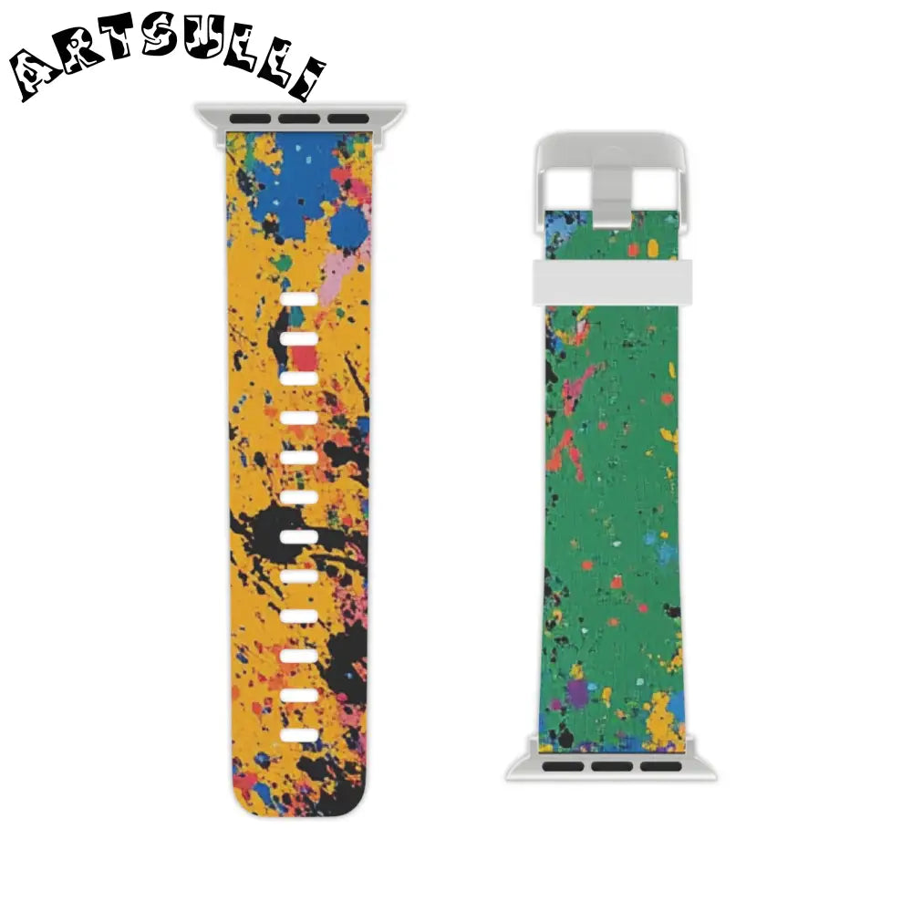 JAKKOUTTHEBXX The Colors Of Paint Splatter Watch Band for Apple