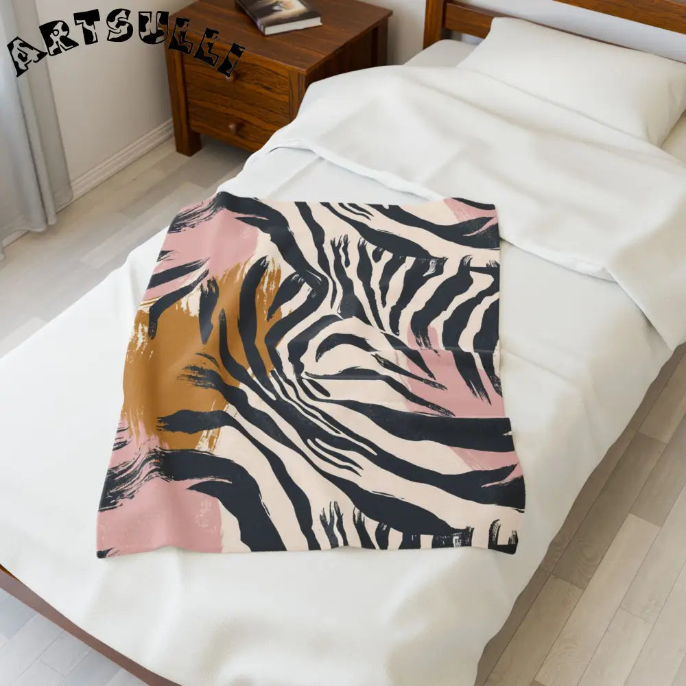 JAKKOUTTHEBXX Abstract zebra print fabric in pink and mustard yellow