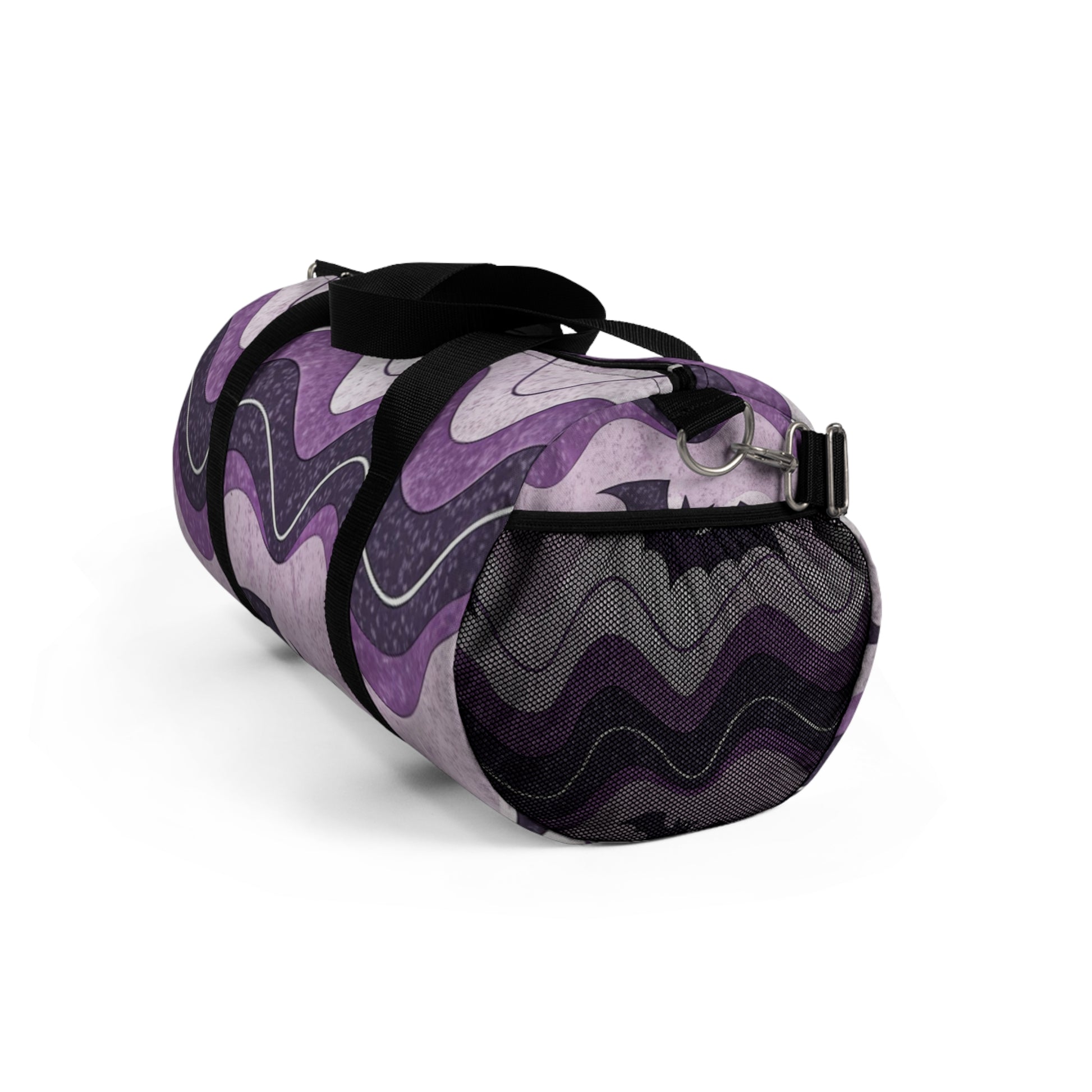 Bat Wave Purple Duffel Bag, Artsulli - Art is Long, Life is Short, Bags, , , , , , , 