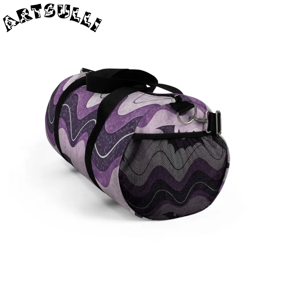 JAKKOUTTHEBXX Bat Wave Purple Duffel Bag JAKKOUTTHEBXX Artsulli