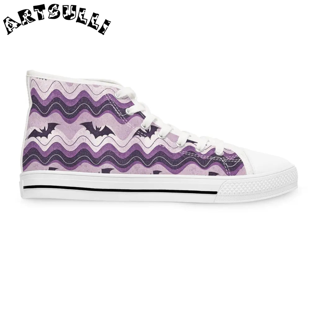 JAKKOUTTHEBXX Bat Wave Purple Women’s High Top Sneakers