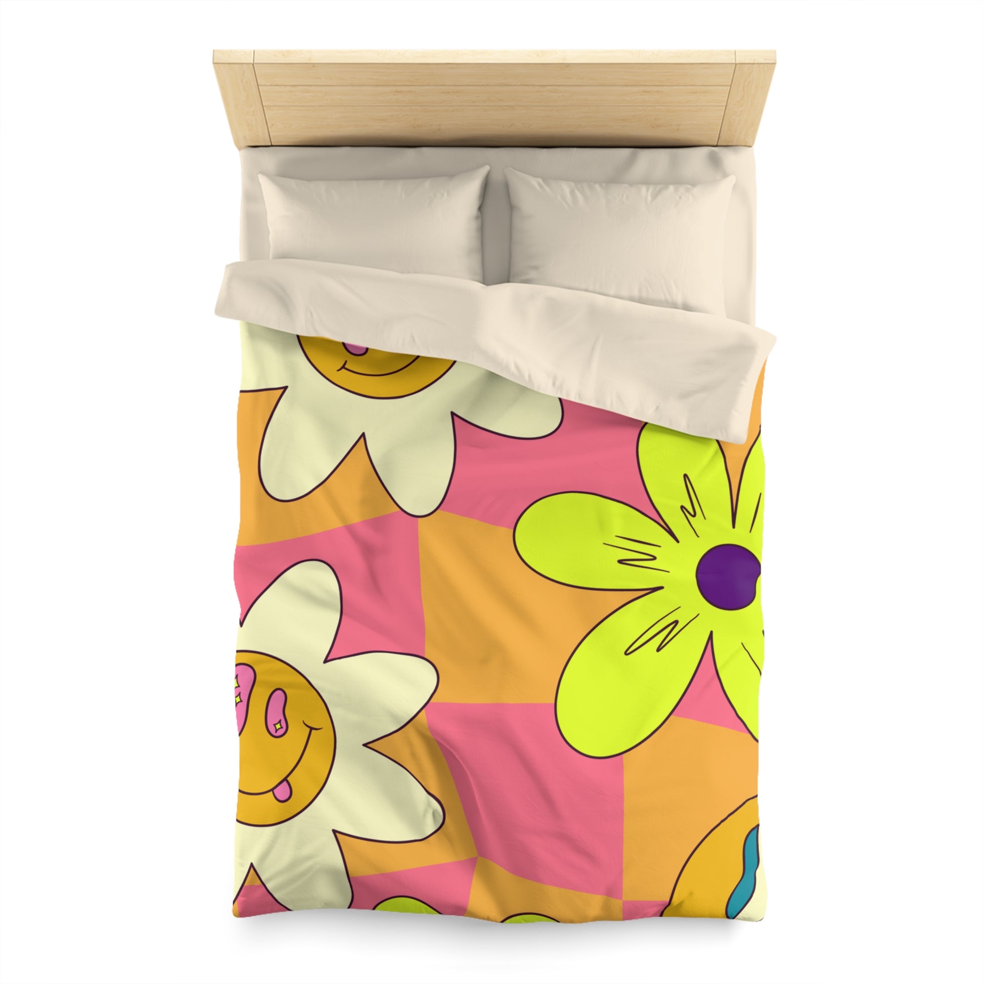 Trippy Sour Face Rave Microfiber Duvet Cover, Artsulli - Art is Long, Life is Short, Home Decor, , , , , , , 