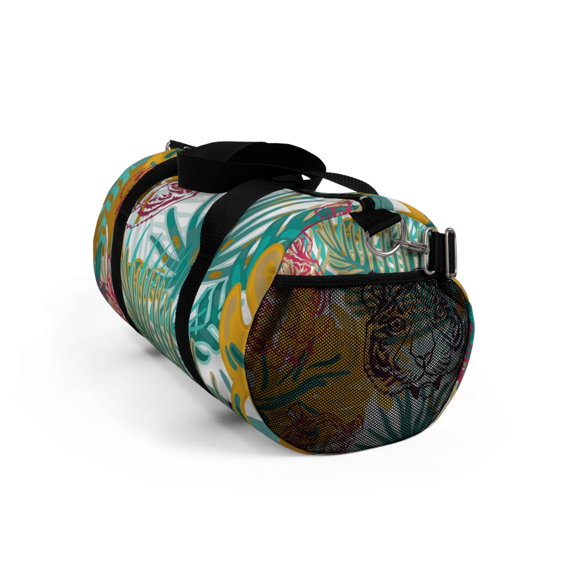 Tropical Jungle Tigers Brown and Green Duffel Bag, Artsulli - Art is Long, Life is Short, Bags, , , , , , , 