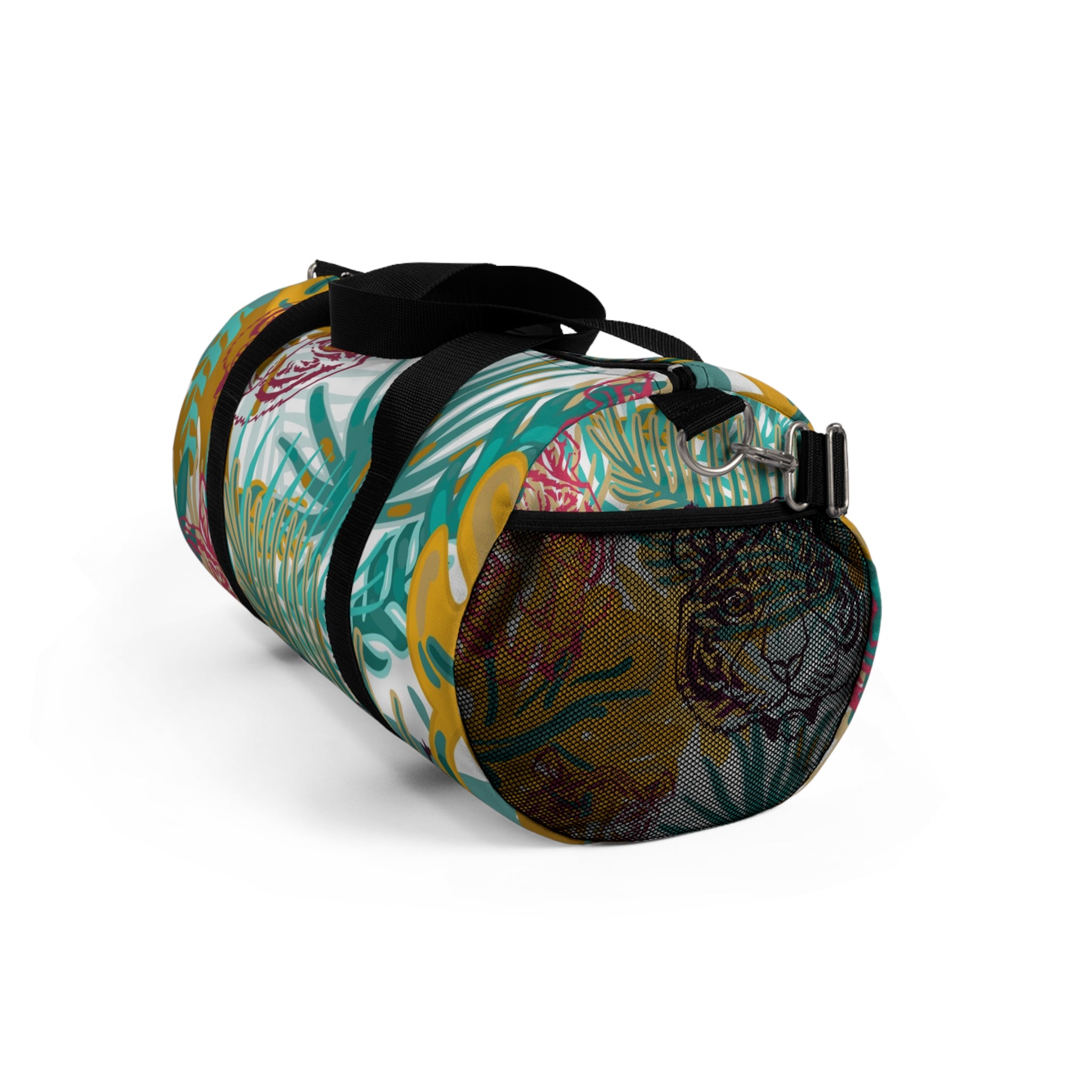 Tropical Jungle Tigers Brown and Green Duffel Bag, Artsulli - Art is Long, Life is Short, Bags, , , , , , , 