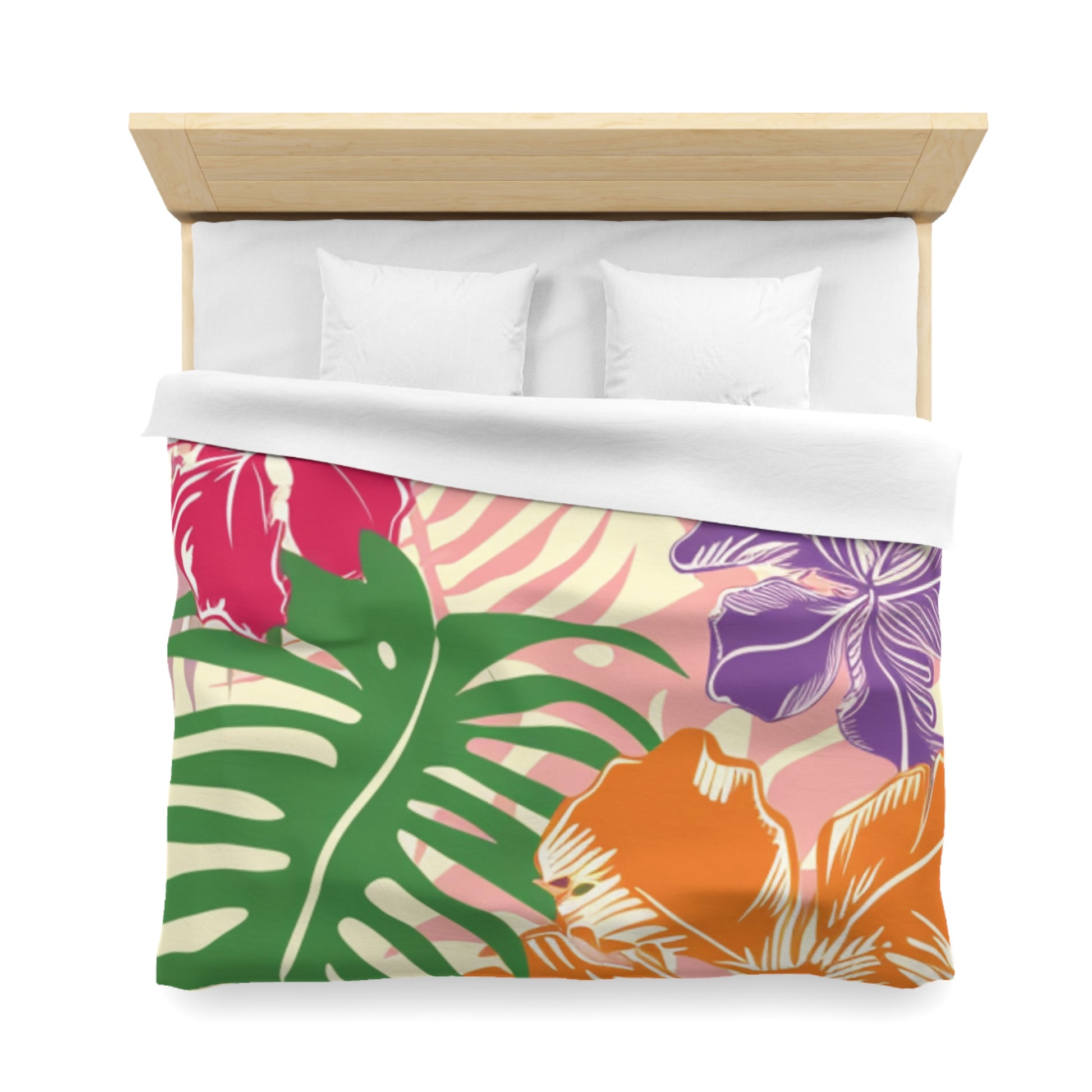 Blooming Tropical Flowers Microfiber Duvet Cover, Artsulli - Art is Long, Life is Short, Home Decor, , , , , , , 