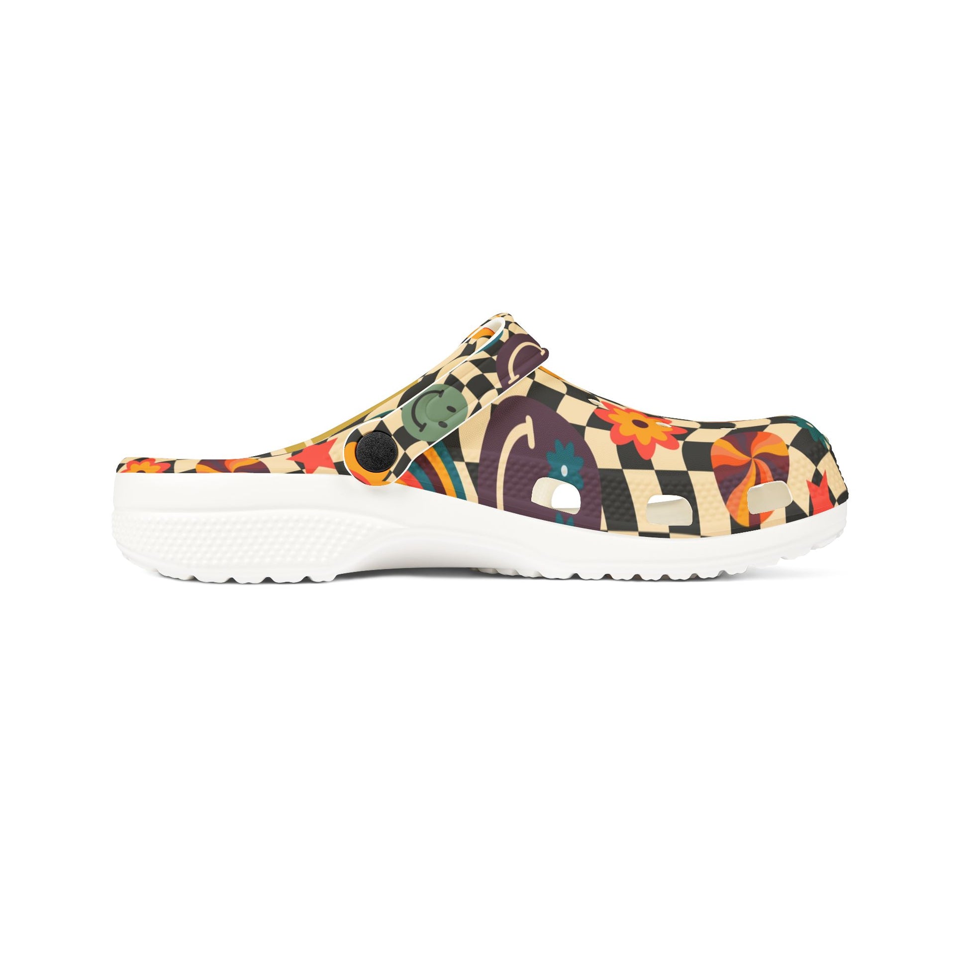 Trippy x Wavy Checkerboard x Smiley Face x Rainbow x Flowers Multi-Color EVA Foam Rubber Shoes (AOP), Artsulli - Art is Long, Life is Short, Shoes, , , , , , , 