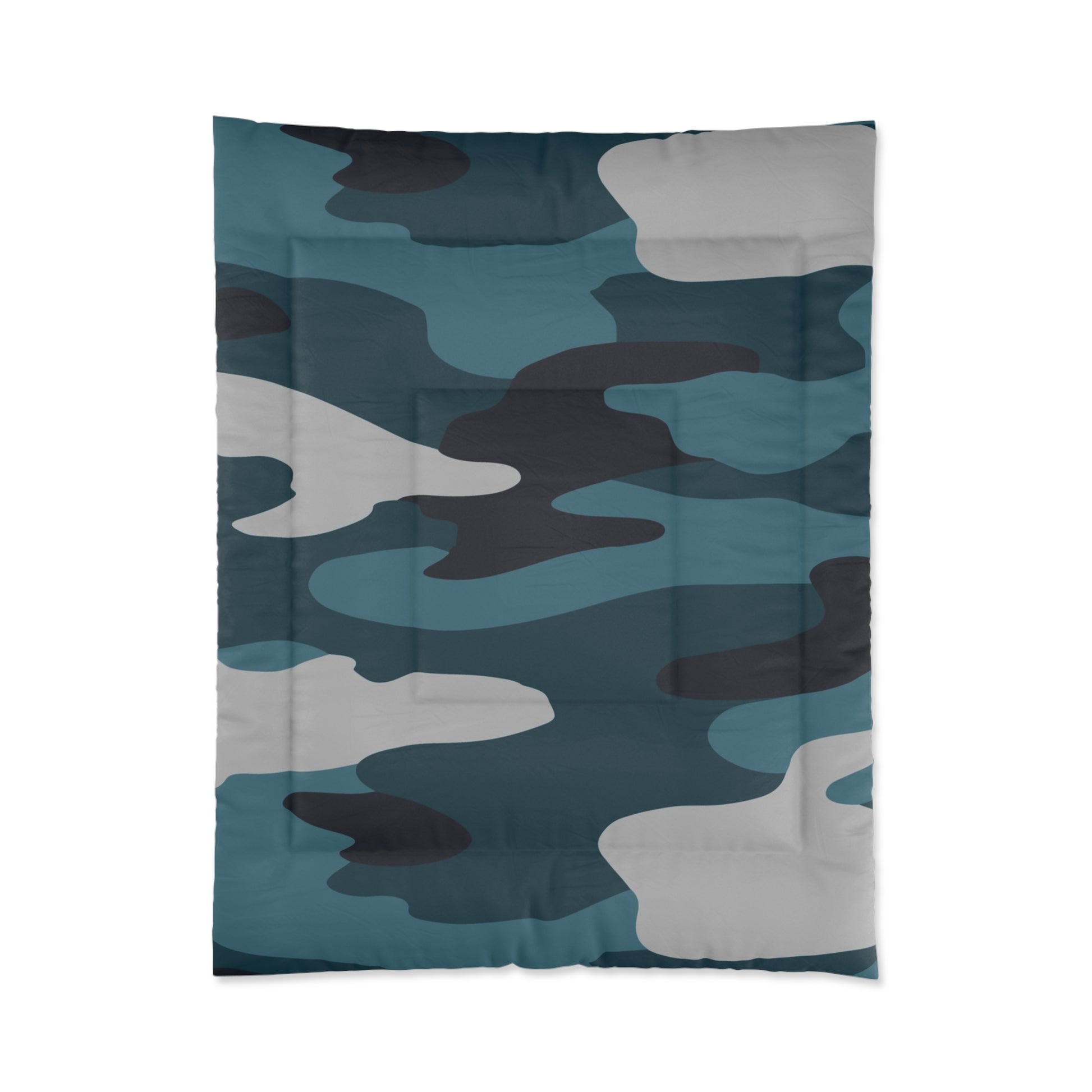 Blue Camouflage Comforter, Artsulli - Art is Long, Life is Short, Home Decor, Size, 68" × 88", , , , , 98720720692939