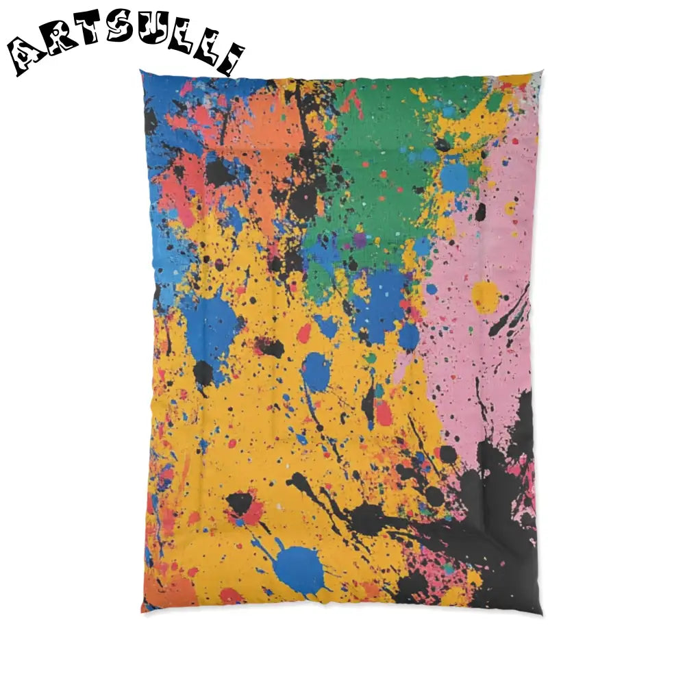 JAKKOUTTHEBXX The Colors Of Paint Splatter Comforter JAKKOUTTHEBXX