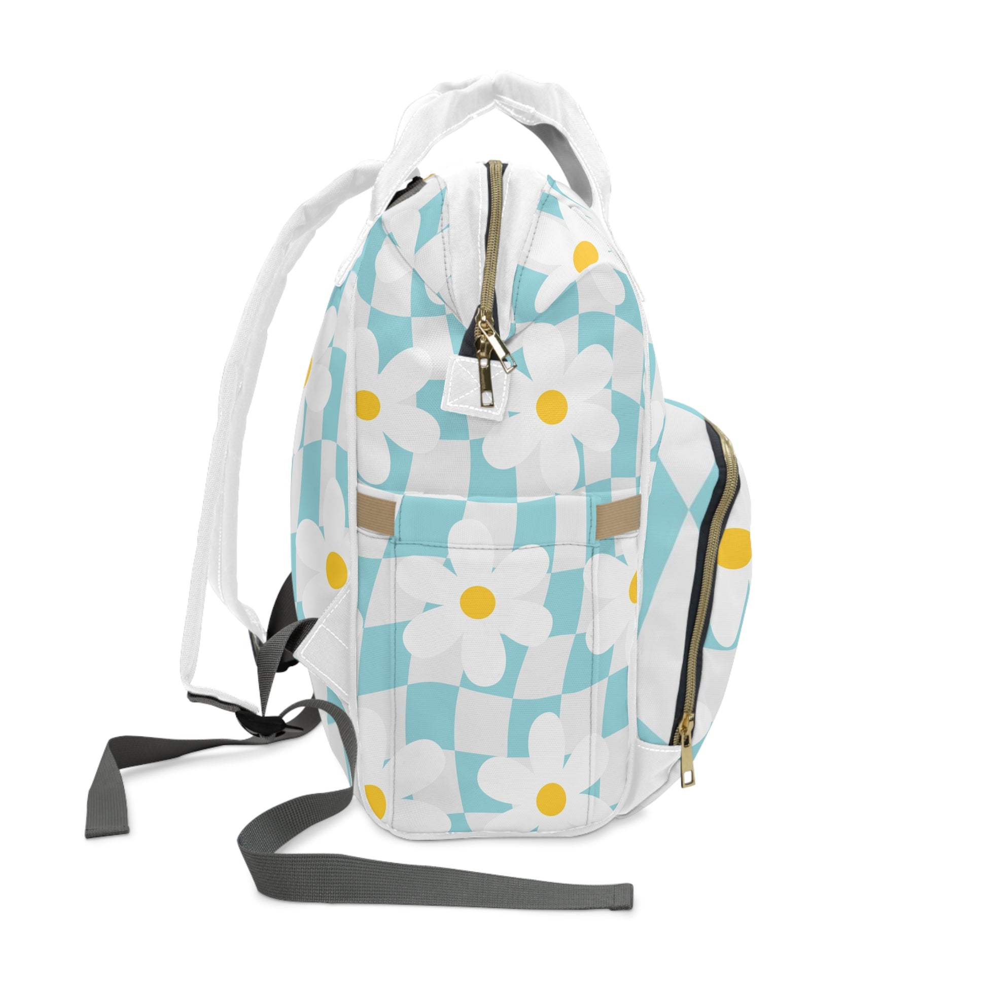 Trippy Check Garden Multifunctional Diaper Backpack, Artsulli - Art is Long, Life is Short, Bags, , , , , , , 