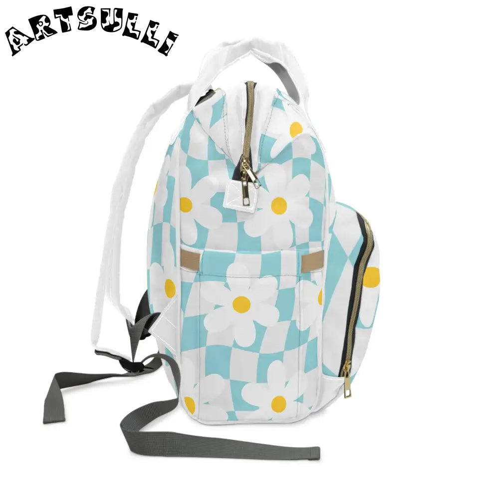 JAKKOUTTHEBXX Trippy Check Garden Multifunctional Diaper Backpack