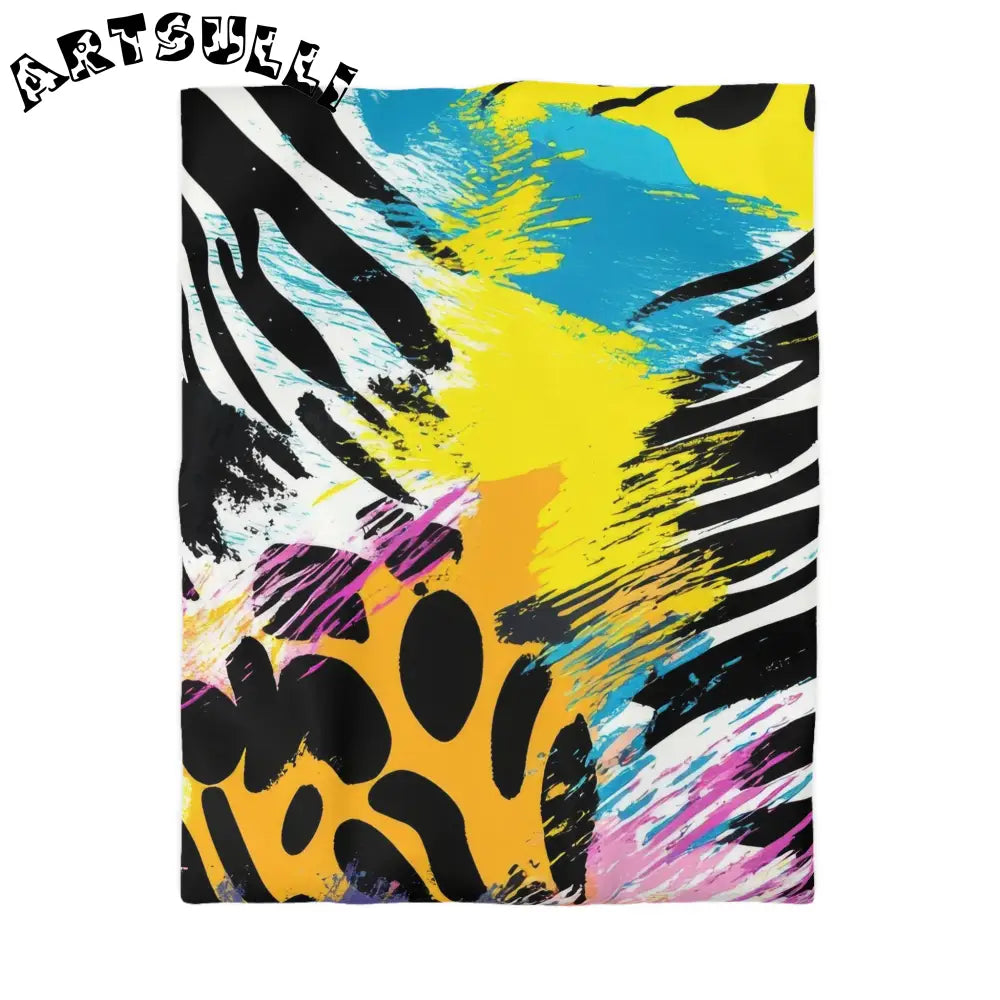 Zebra Stripes x Leapord Print x Paint Splatter Multi-Color Microfiber Duvet Cover, Artsulli - Art is Long, Life is Short, Home Decor, Size, Twin, Color, Cream, , , 17895475805574