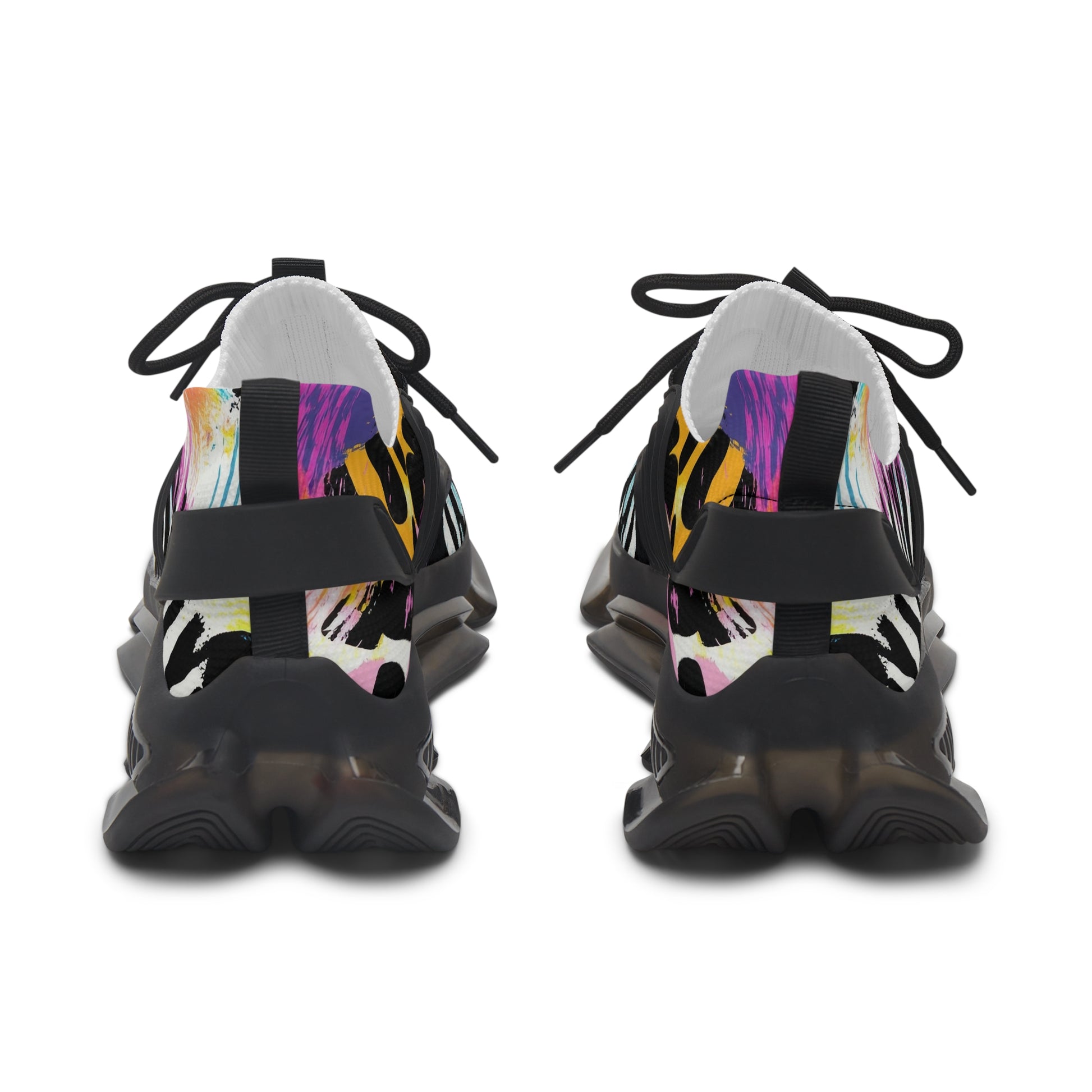 Zebra Stripes x Leopard Print x Paint Splatter Multi-Color Women's Mesh Sneakers, Artsulli - Art is Long, Life is Short, Shoes, , , , , , , 