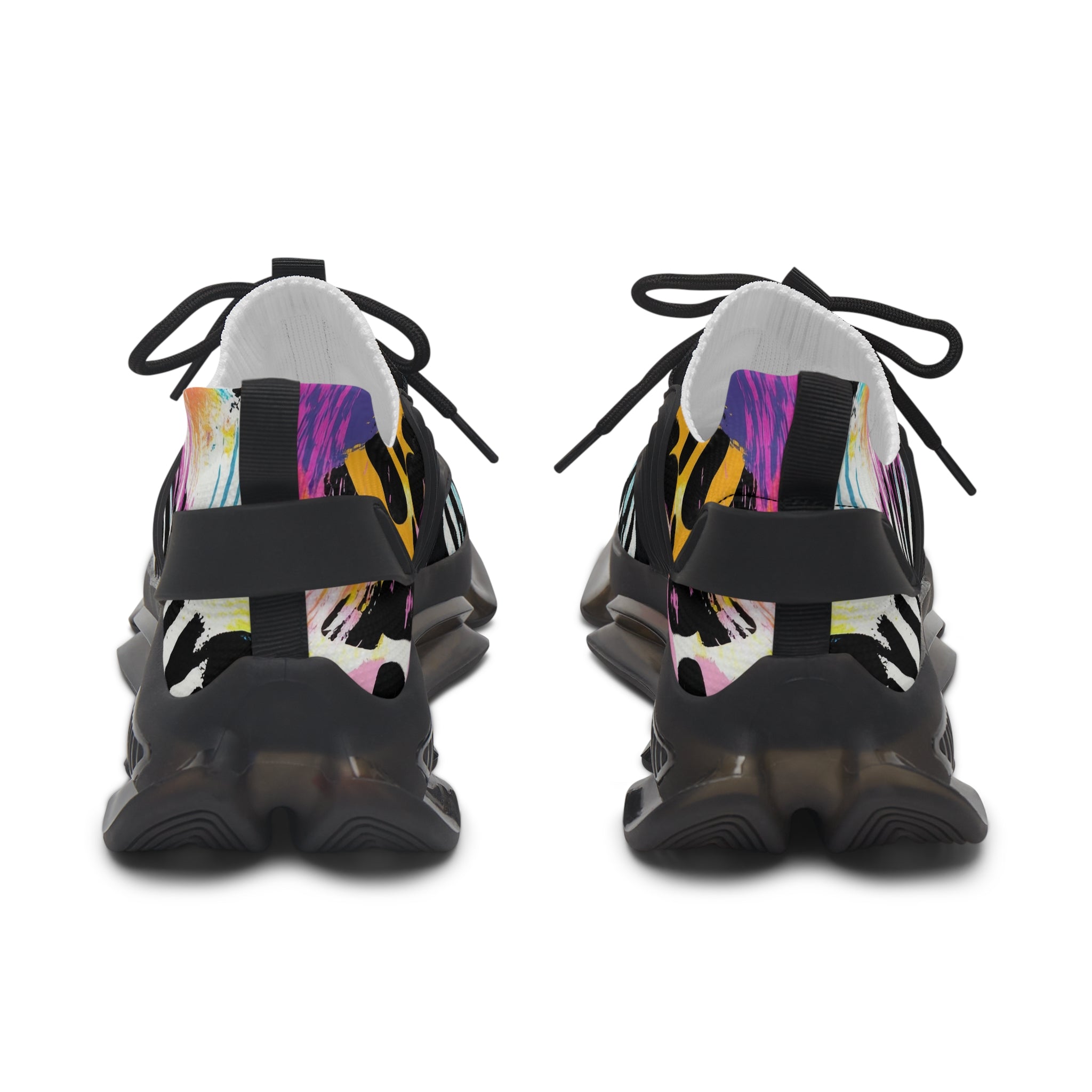 Zebra Stripes x Leopard Print x Paint Splatter Multi-Color Women's Mesh Sneakers, Artsulli - Art is Long, Life is Short, Shoes, , , , , , , 