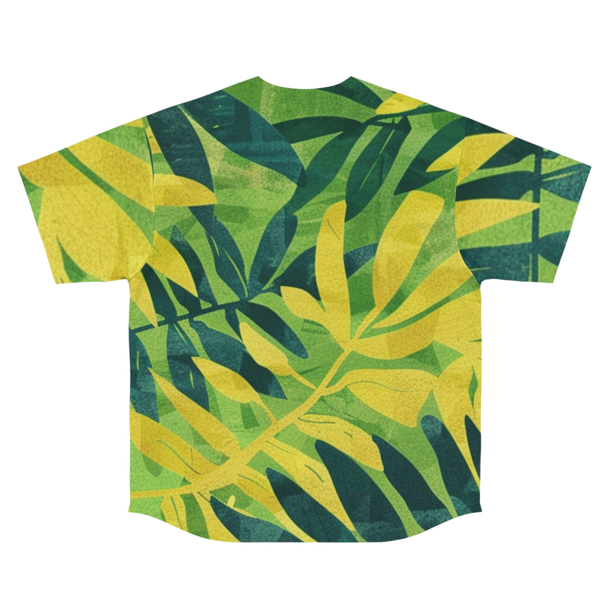 Green Leaf x Yellow Leaf x Tropical x Jungle Men's Baseball Jersey (AOP), Artsulli - Art is Long, Life is Short, All Over Prints, , , , , , , 