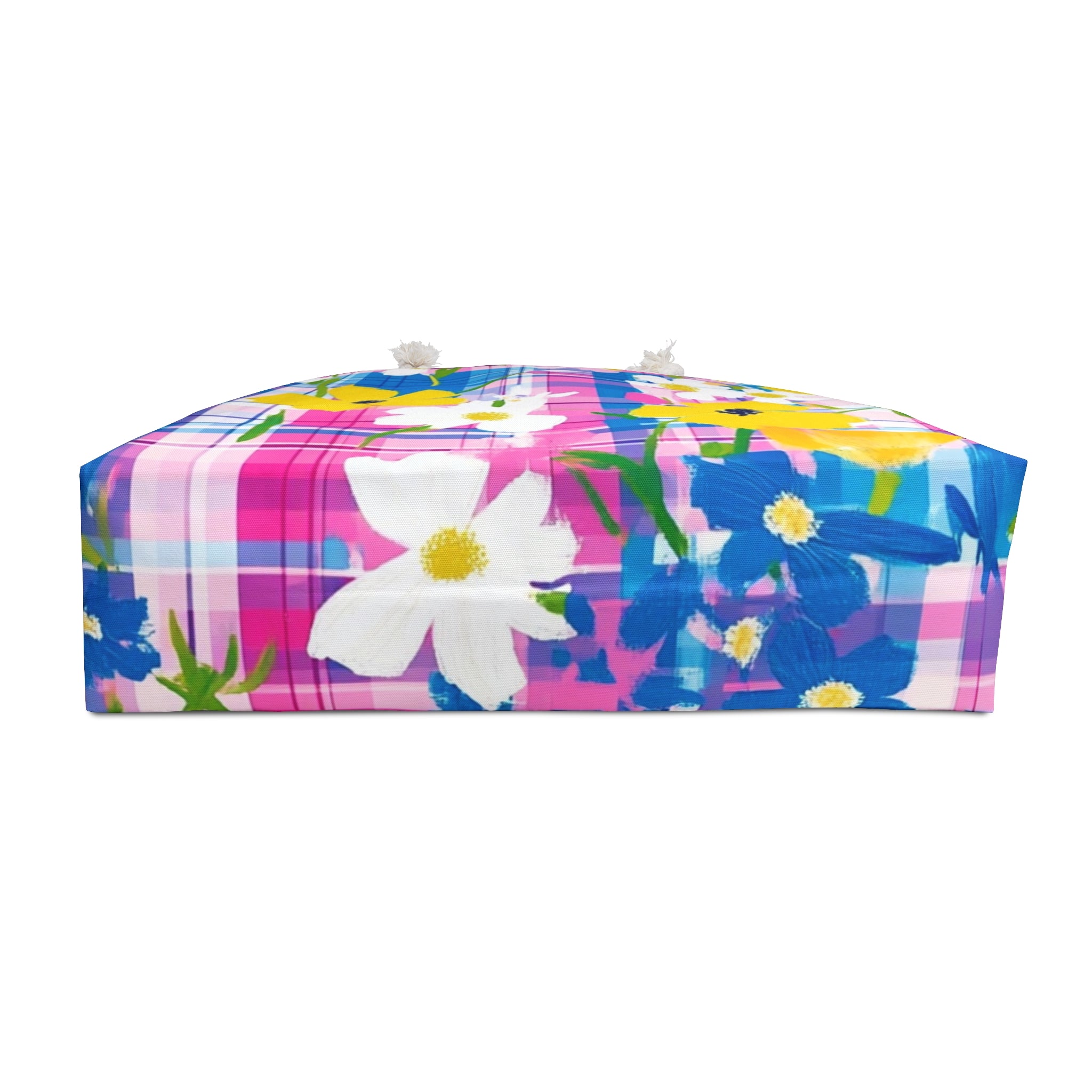 Plaid Garden II Pink and Purple Weekender Bag, Artsulli - Art is Long, Life is Short, Bags, , , , , , , 