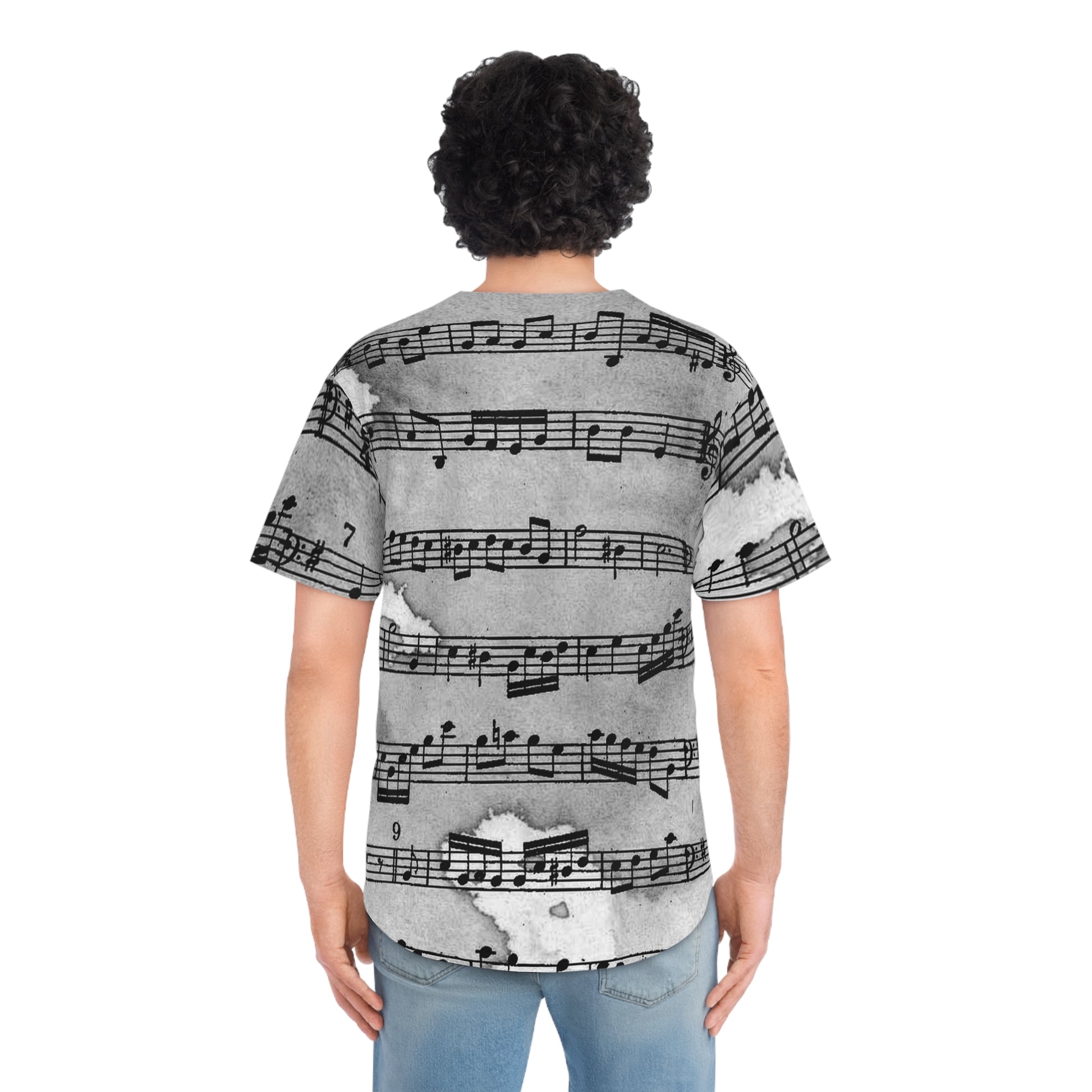 Drip Spill Type Beat Sheet Music Black Men's Baseball Jersey (AOP), Artsulli - Art is Long, Life is Short, All Over Prints, , , , , , , 