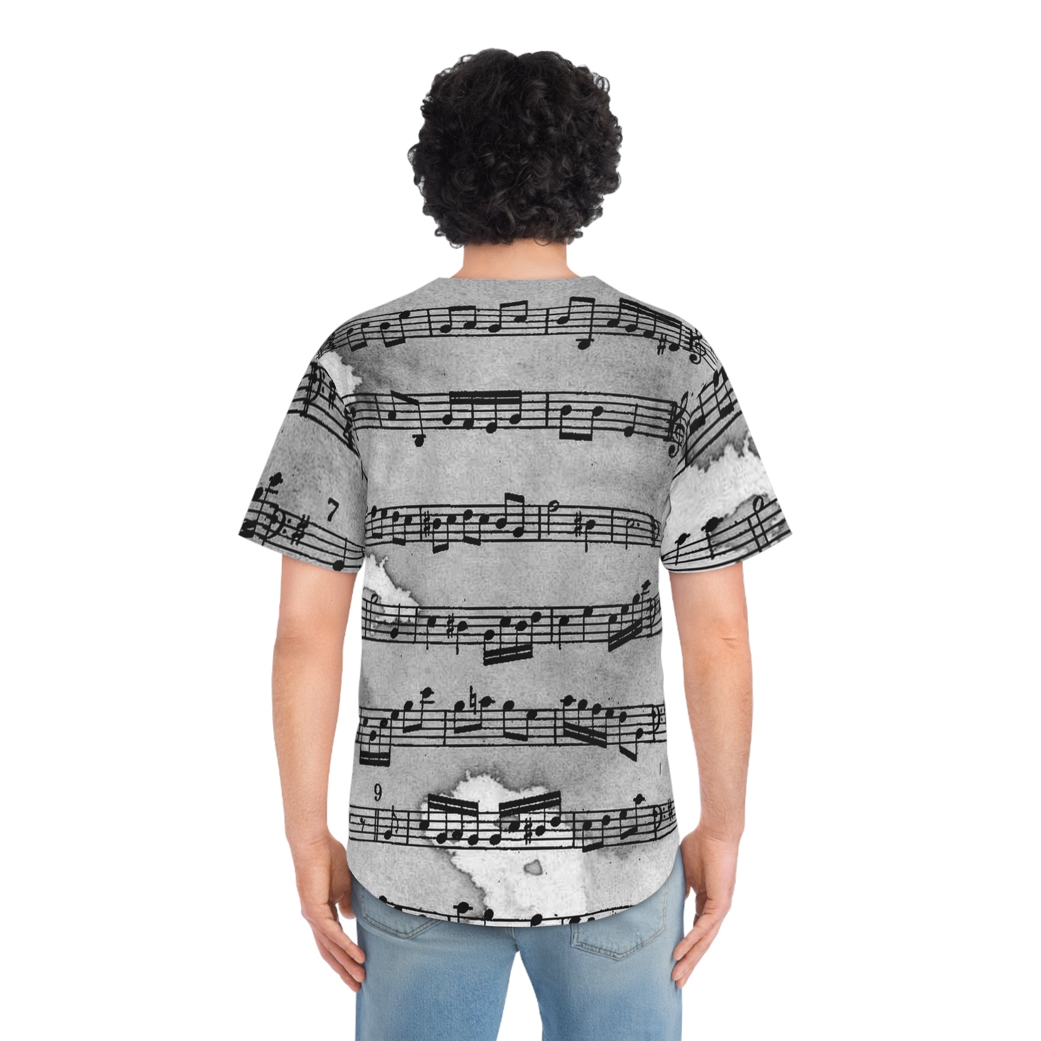 Drip Spill Type Beat Sheet Music Black Men's Baseball Jersey (AOP), Artsulli - Art is Long, Life is Short, All Over Prints, , , , , , , 