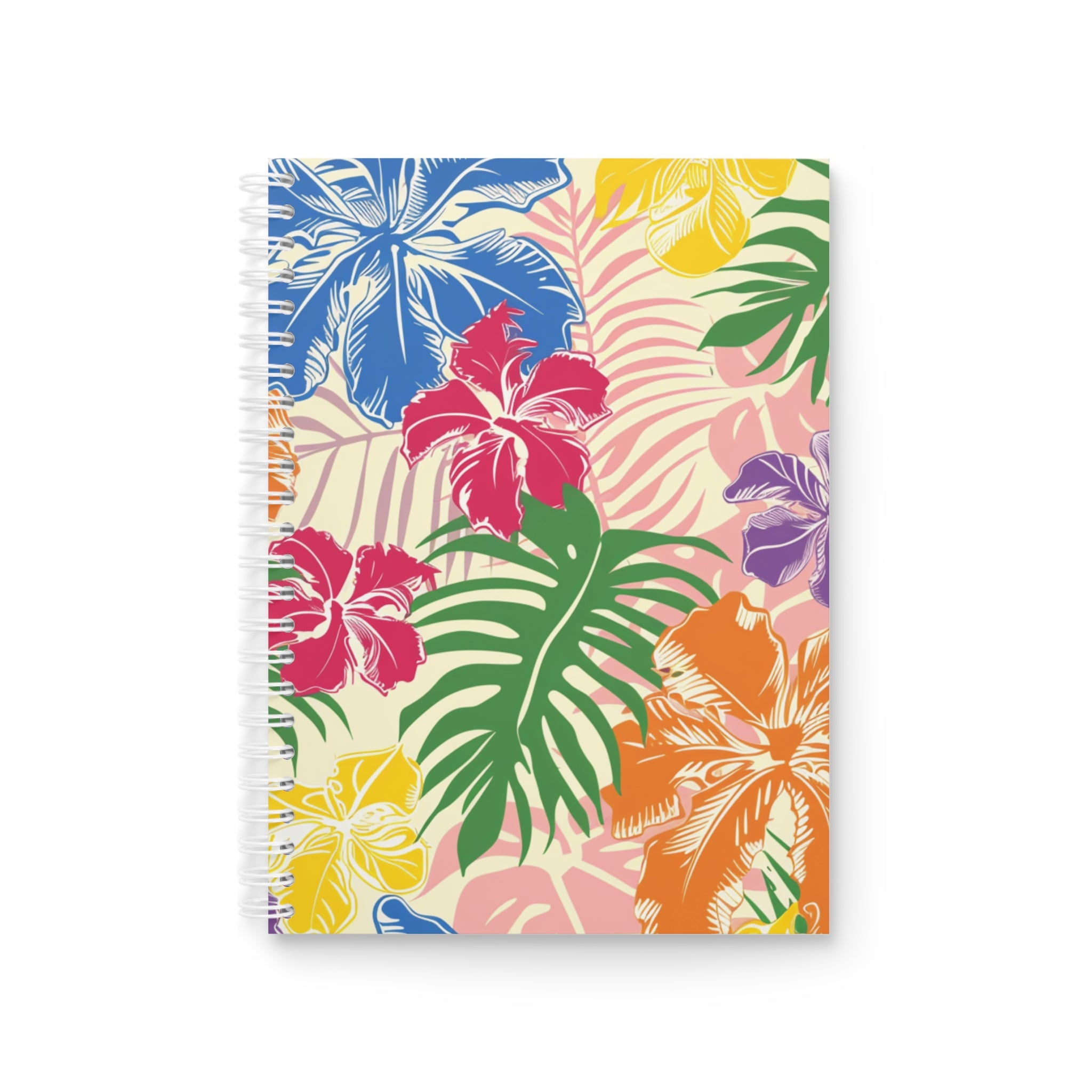 Blooming Tropical Flowers Spiral Notebook, Artsulli - Art is Long, Life is Short, Paper products, Size, One Size, , , , , 17217795736104133976