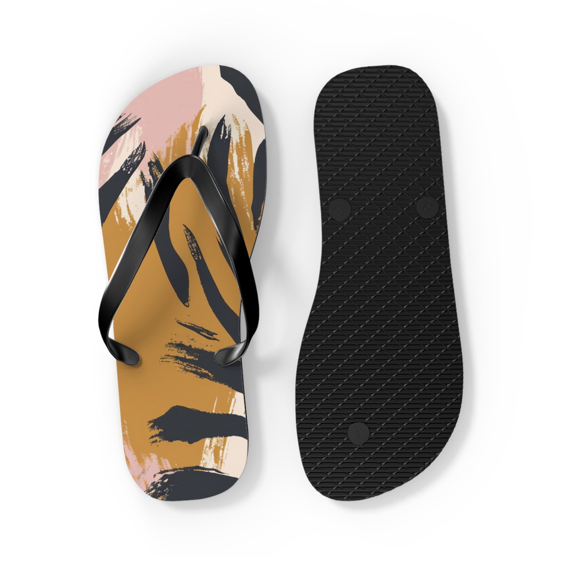 Zebra Brush Strokes Flip Flops, Artsulli - Art is Long, Life is Short, Shoes, , , , , , , 