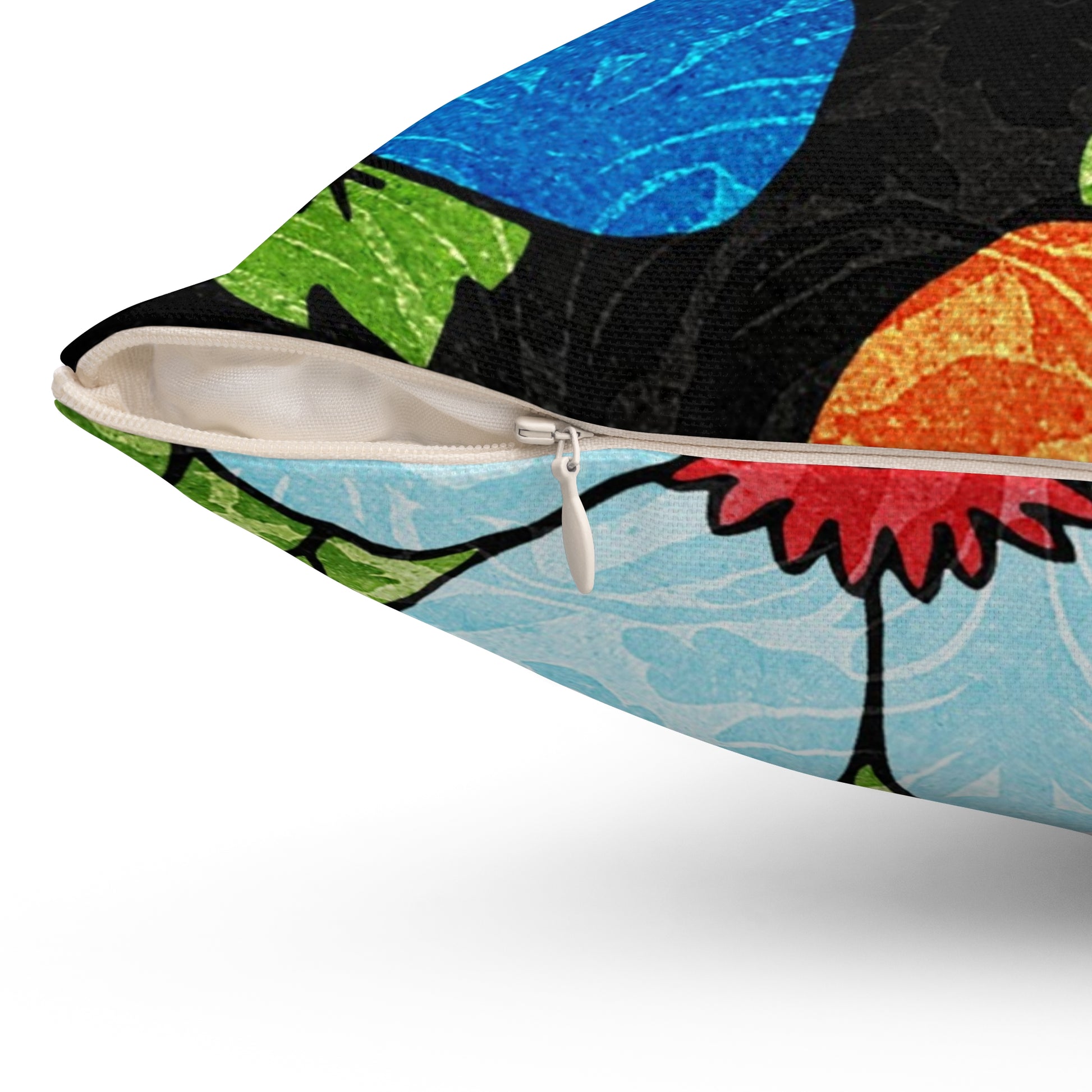 Groovy Black Floral Kl Spun Polyester Square Pillow, Artsulli - Art is Long, Life is Short, Home Decor, , , , , , , 
