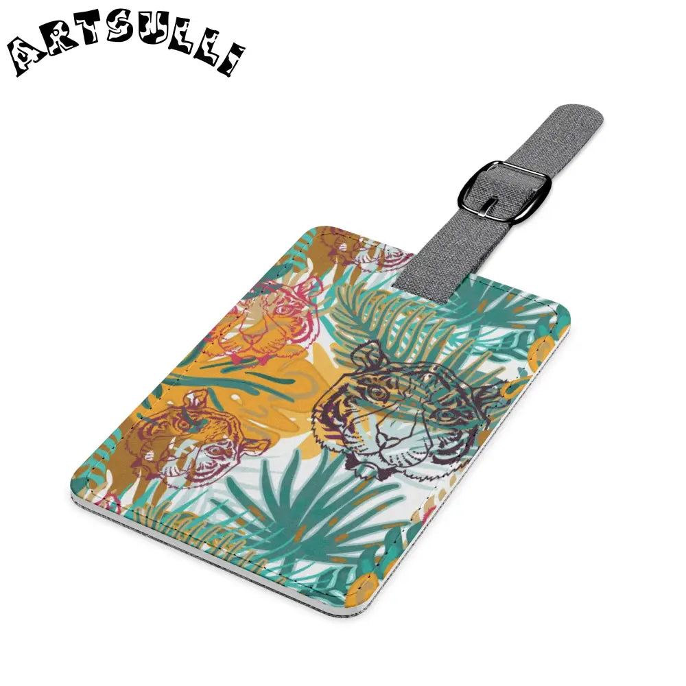 JAKKOUTTHEBXX Tropical Jungle Tigers Brown and Green Saffiano
