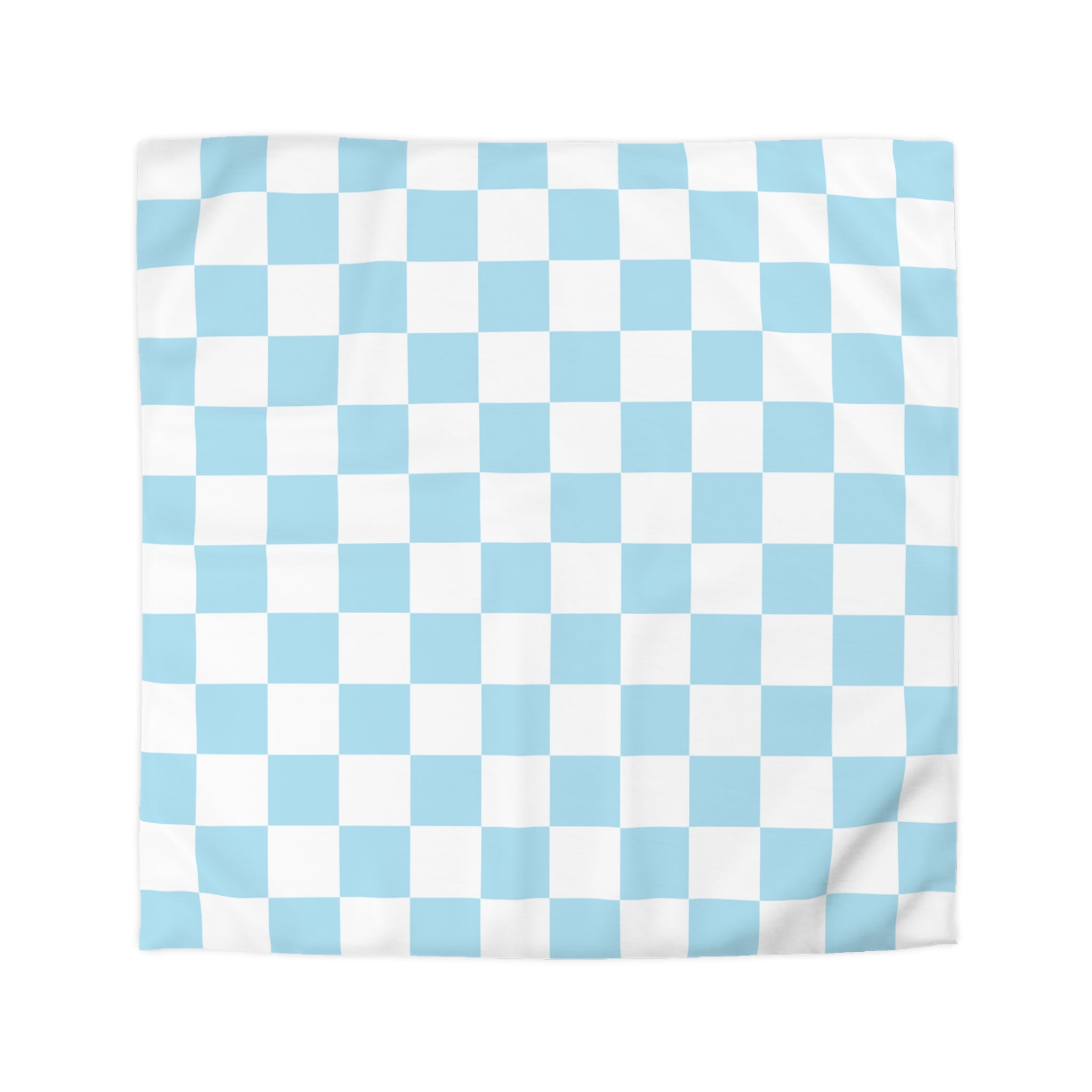 Checkerboard Sky Blue Microfiber Duvet Cover, Artsulli - Art is Long, Life is Short, Home Decor, Size, Queen, Color, Cream, , , 36372260316226327239