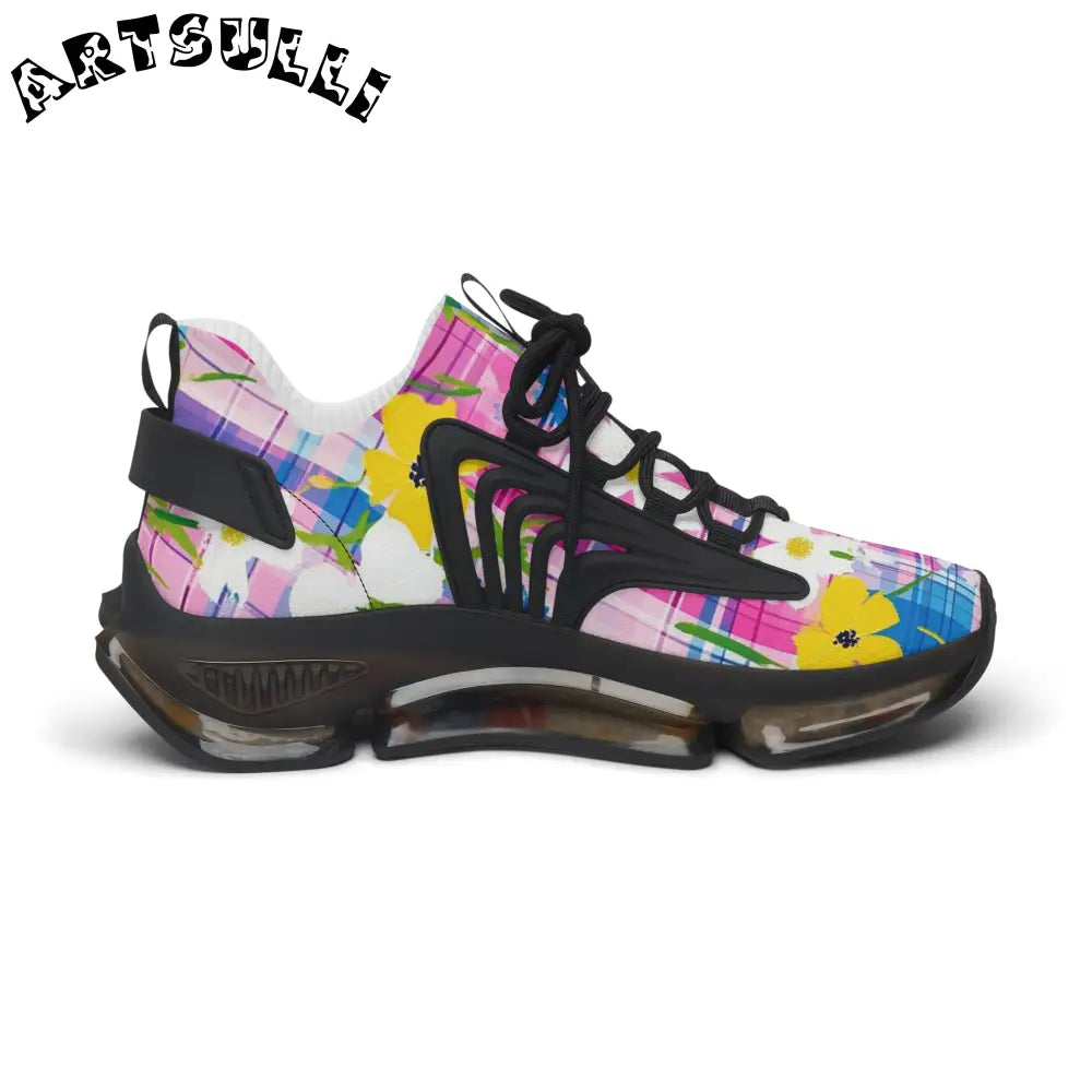JAKKOUTTHEBXX Plaid Garden Pink and Purple Women’s Mesh Sneakers