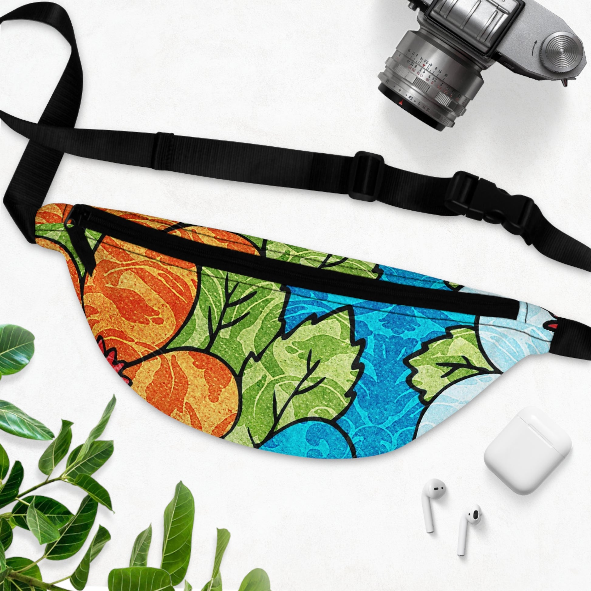 Blue Orange Groovy Fanny Pack, Artsulli - Art is Long, Life is Short, Bags, , , , , , , 