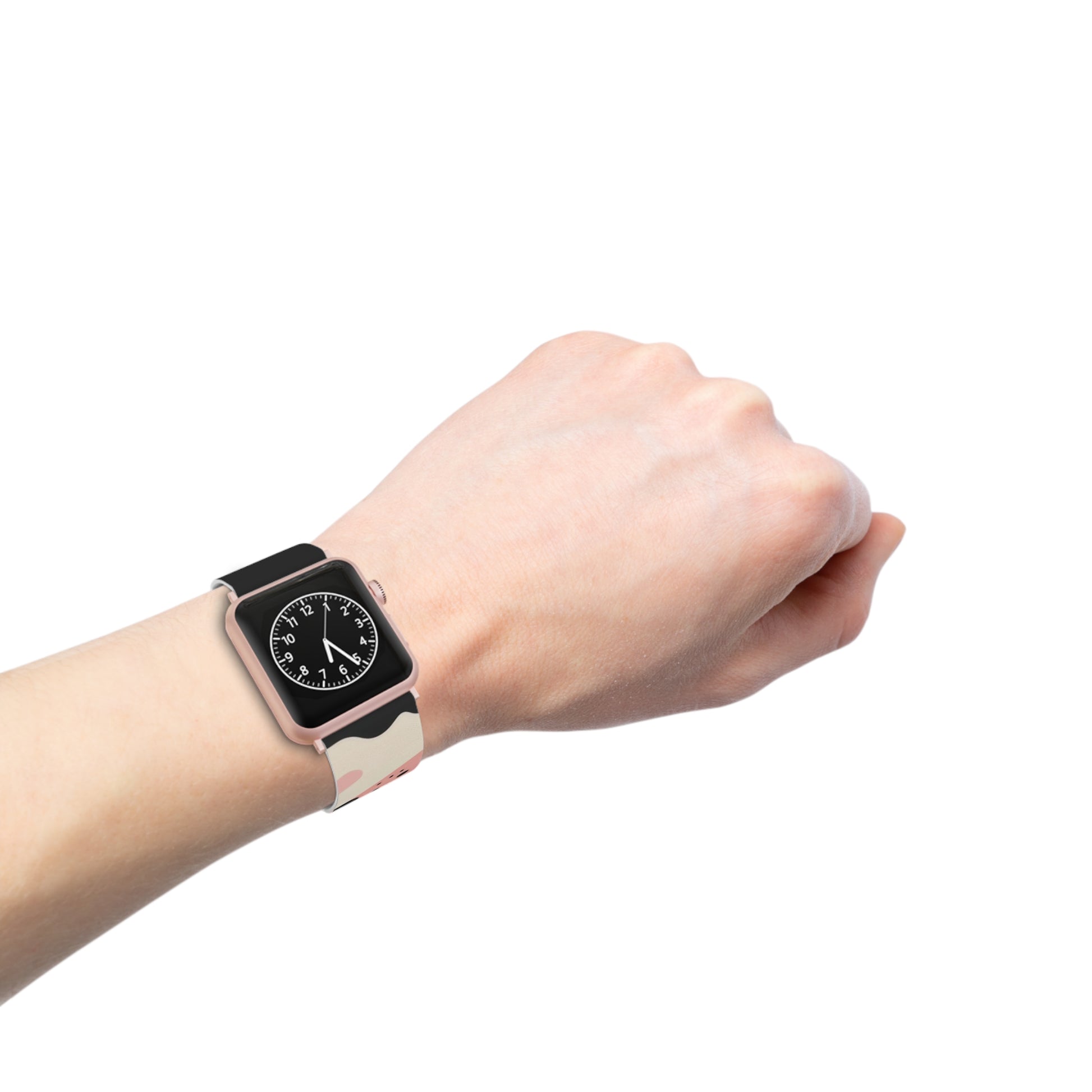 Organic Cow Print Cream and Pink Watch Band for Apple Watch, Artsulli - Art is Long, Life is Short, Accessories, , , , , , , 