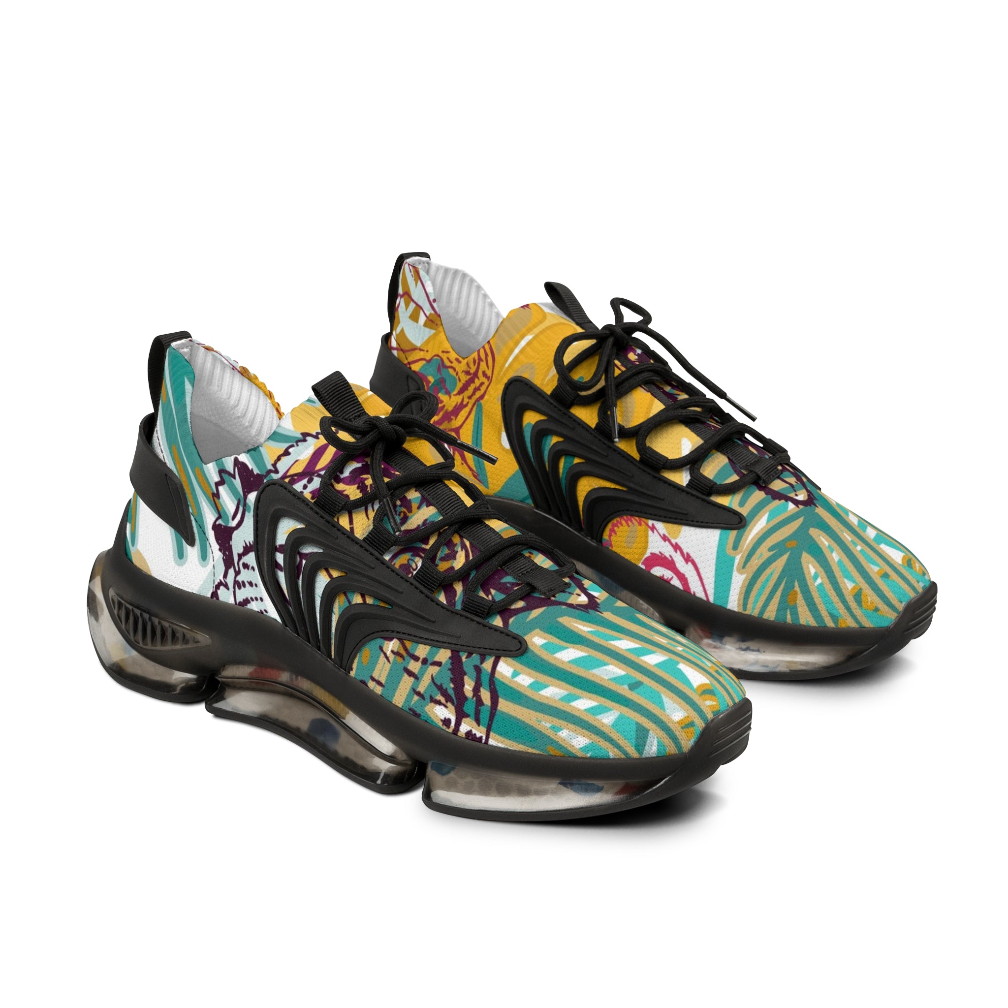 Tropical Jungle Tigers Brown and Green Men's Mesh Sneakers, Artsulli - Art is Long, Life is Short, Shoes, Color, Black sole, Size, US 5, , , 14468796201819