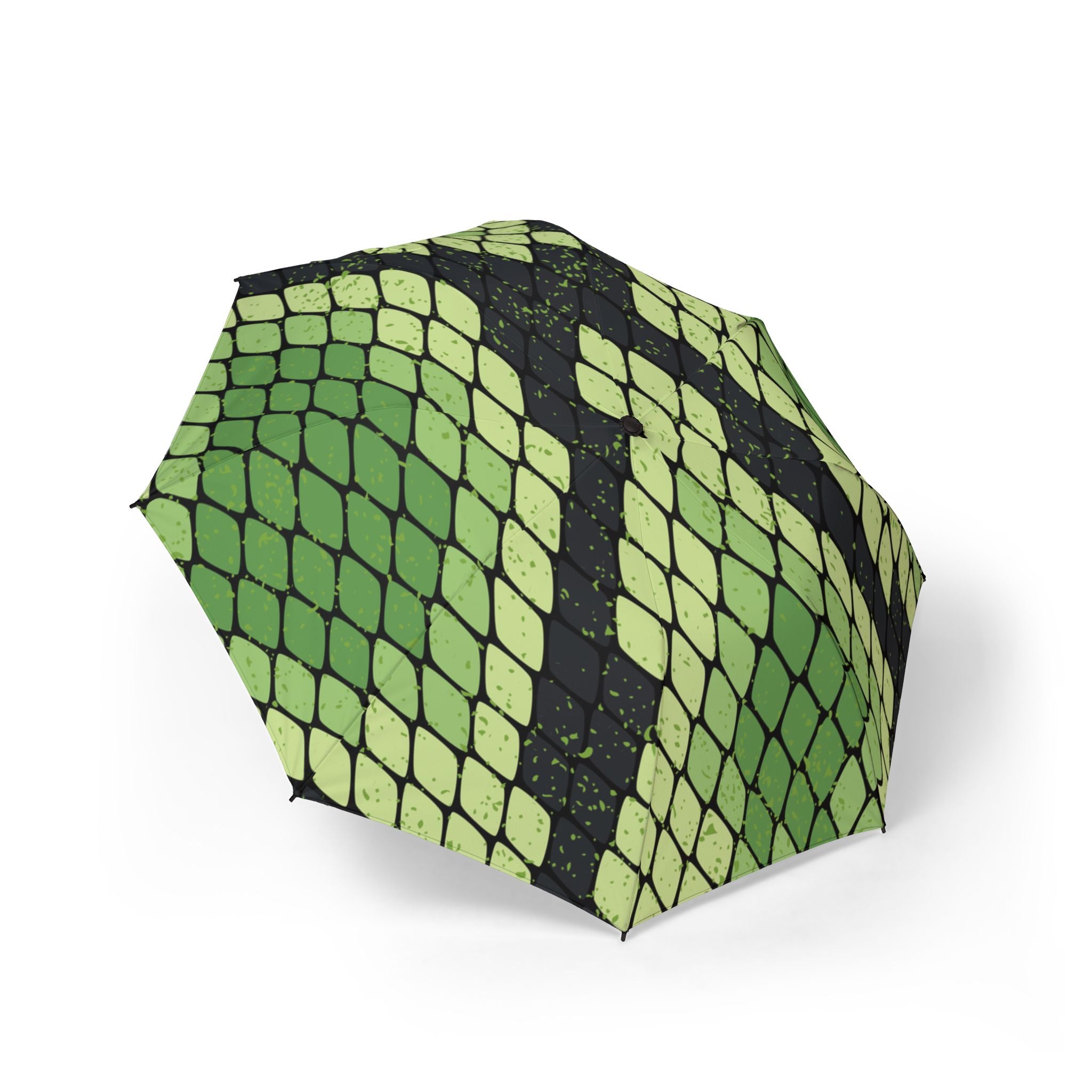 Snake Skin Green and Black Semi-Automatic Foldable Umbrella, Artsulli - Art is Long, Life is Short, Accessories, Size, One size, , , , , 11215332144850