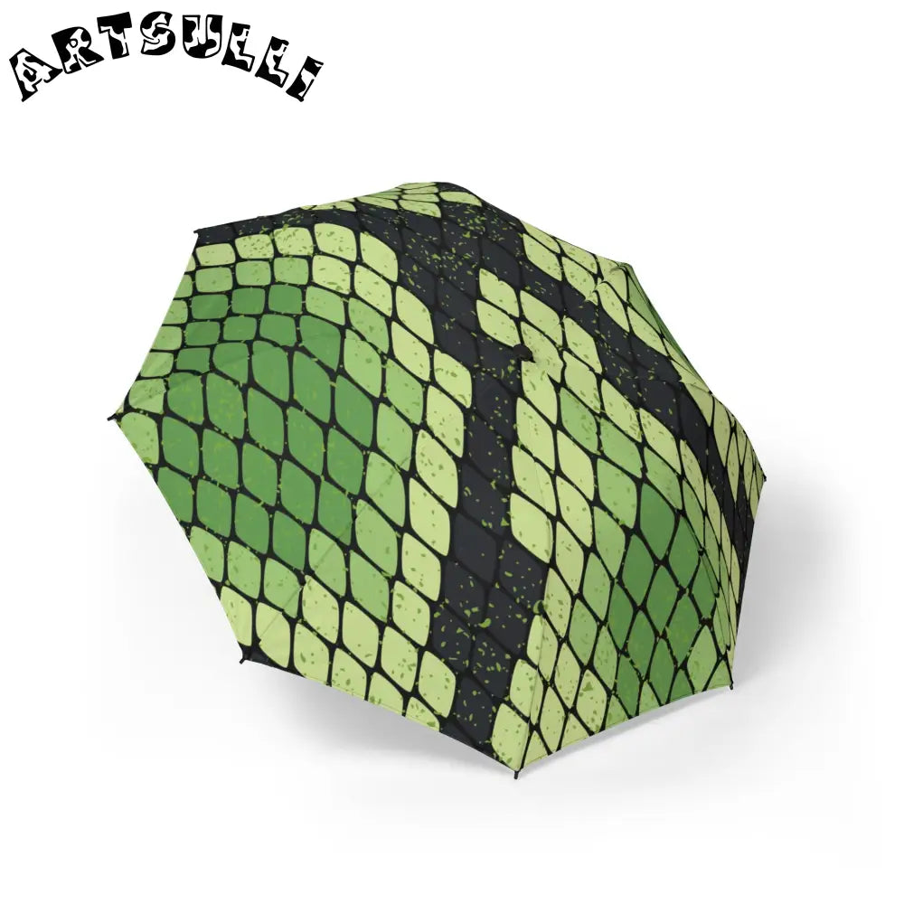 JAKKOUTTHEBXX Snake Skin Green and Black Semi-Automatic Foldable