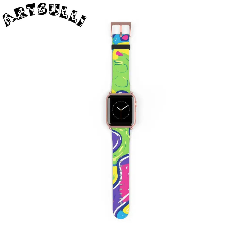 90s Trippy Slime Watch Band, Artsulli - Art is Long, Life is Short, Accessories, Size, 38 - 41 mm, Color, Rose Gold Matte, , , 25618804152170482758