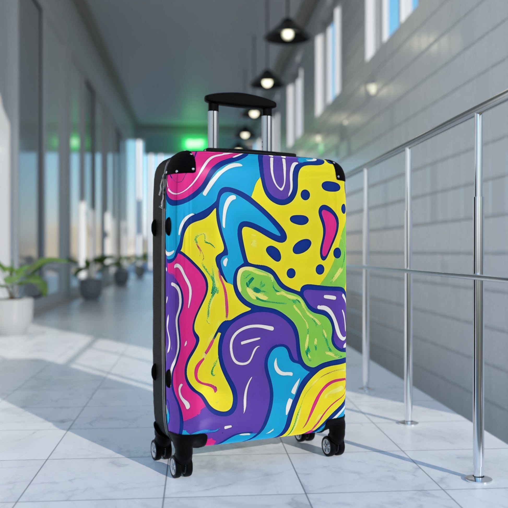 90s Trippy Slime Suitcase, Artsulli - Art is Long, Life is Short, Bags, , , , , , , 
