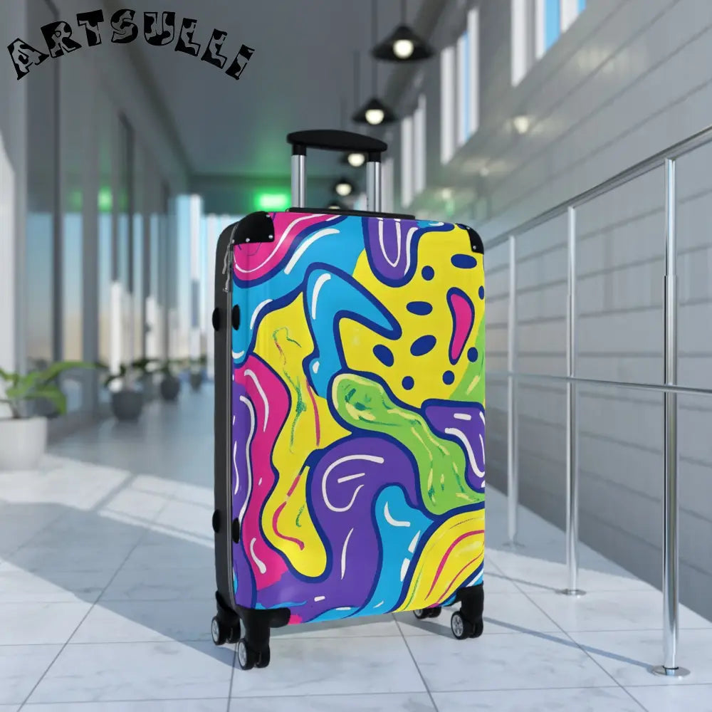 JAKKOUTTHEBXX Colorful Abstract Hard Shell Traveling Suitcase 2025