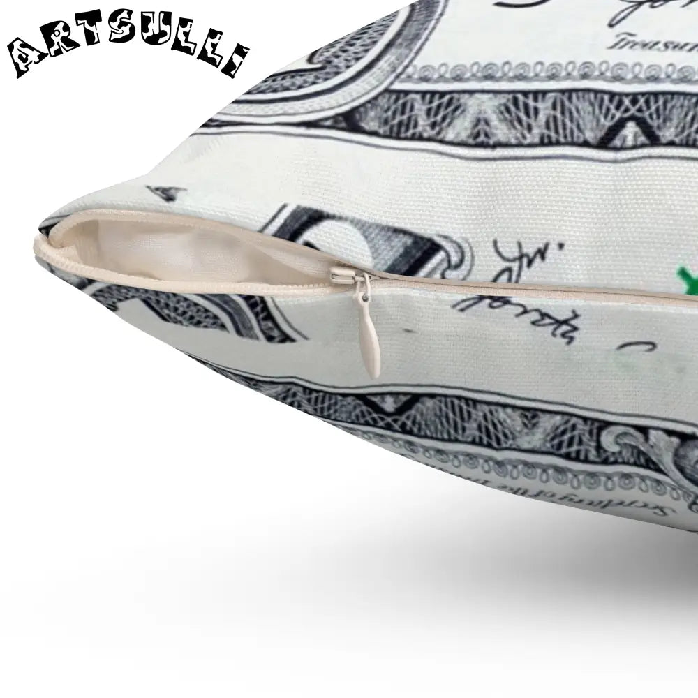 JAKKOUTTHEBXX Dollar Bill Statement Indoor Pillow 2025