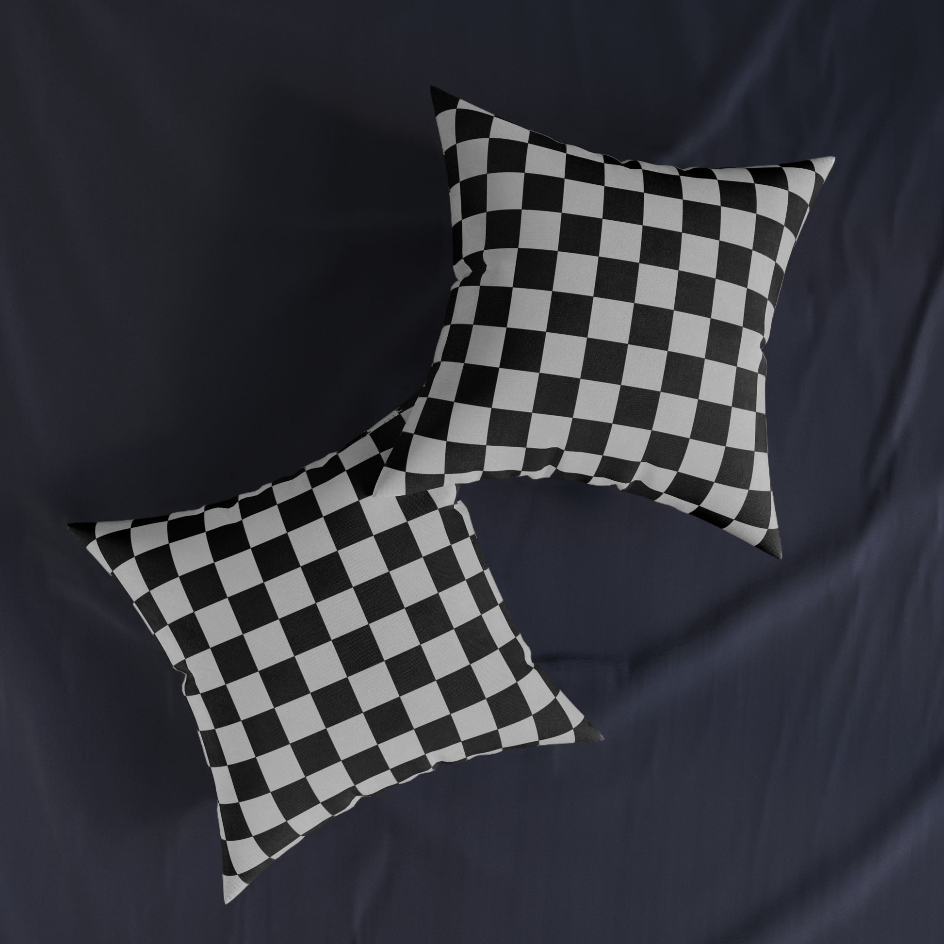 Checkerboard Dada Black and Light Gray Square Pillow, Artsulli - Art is Long, Life is Short, Home Decor, , , , , , , 