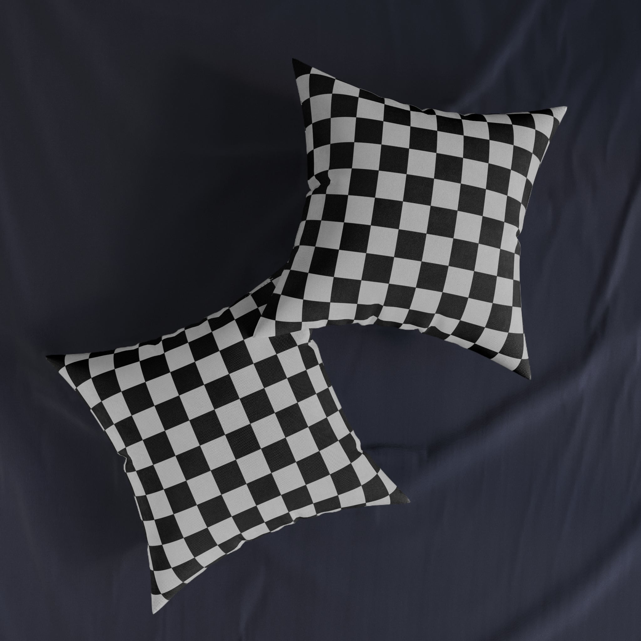 Checkerboard Dada Black and Light Gray Square Pillow, Artsulli - Art is Long, Life is Short, Home Decor, , , , , , , 