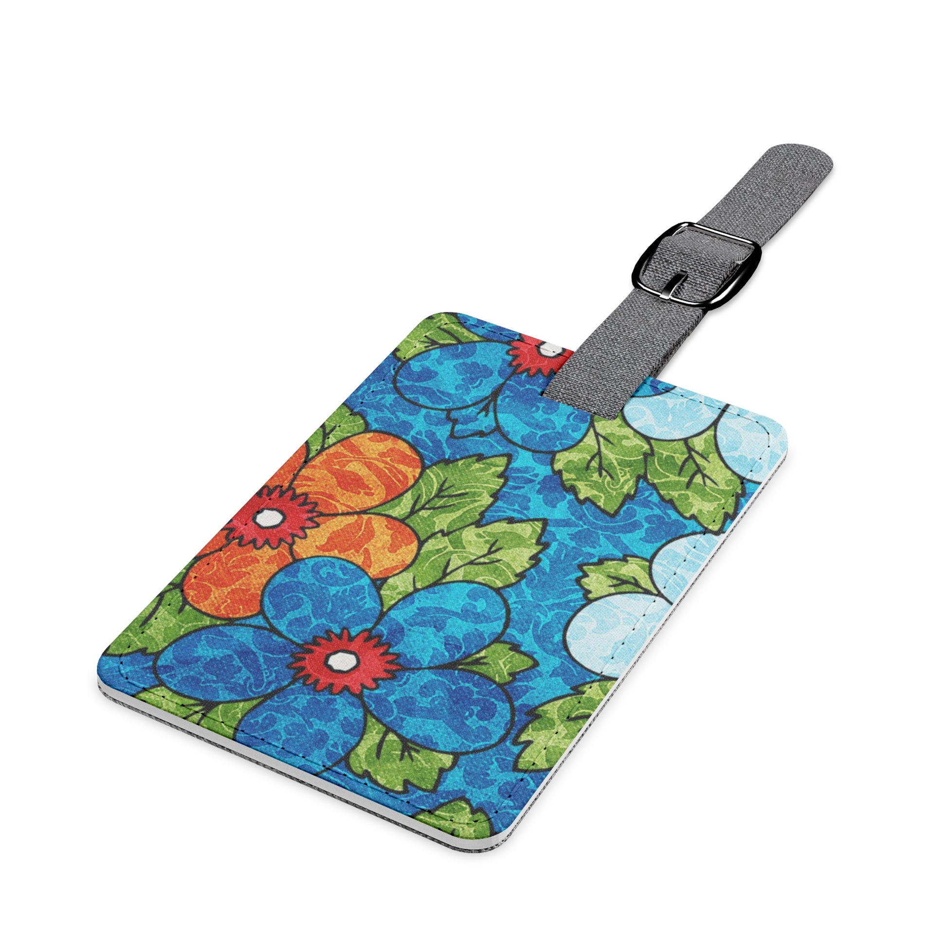 Blue Orange Groovy Saffiano Polyester Luggage Tag, Rectangle, Artsulli - Art is Long, Life is Short, Accessories, , , , , , , 