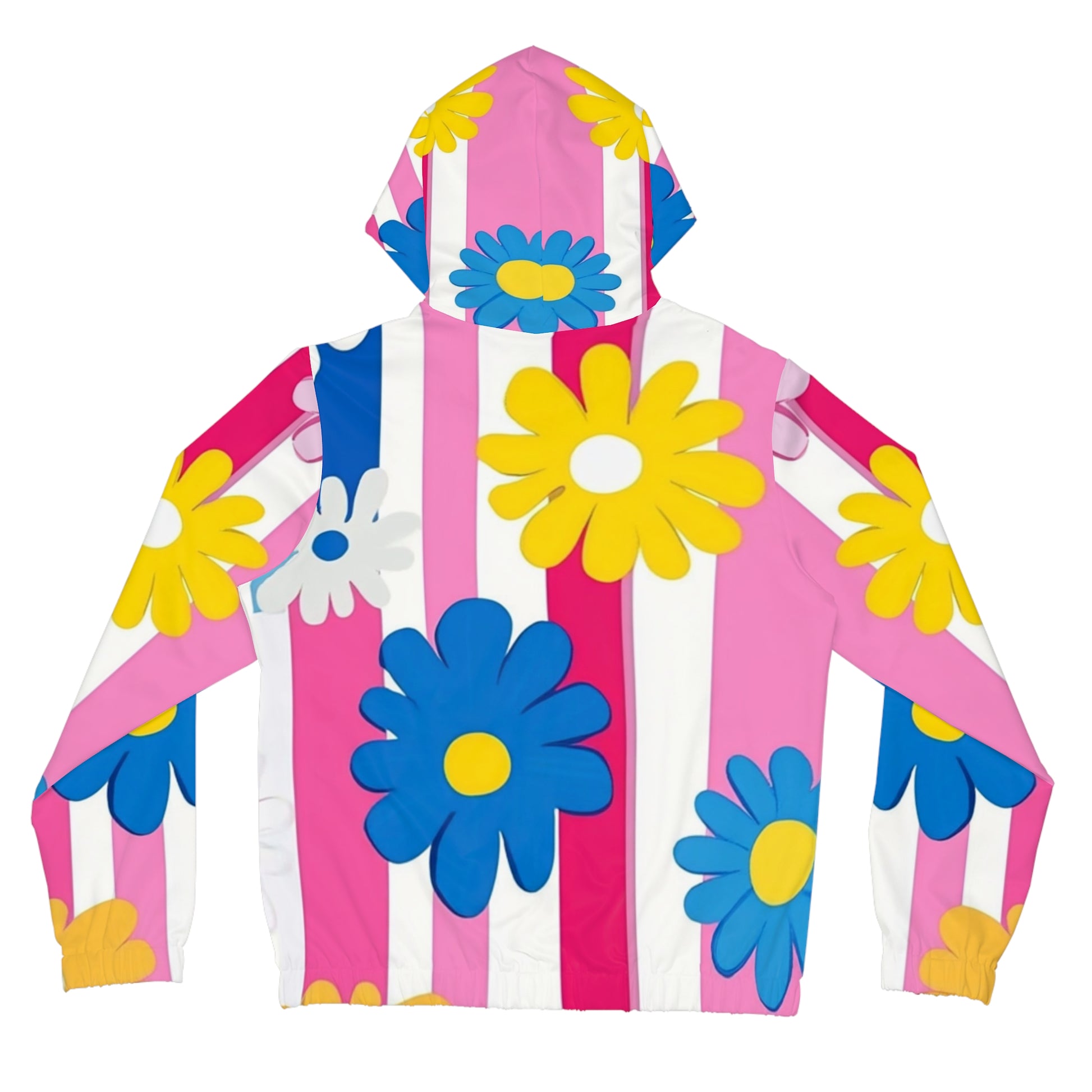 Flowers x Stripes Multi-Color Women’s Full-Zip Hoodie (AOP), Artsulli - Art is Long, Life is Short, All Over Prints, , , , , , , 