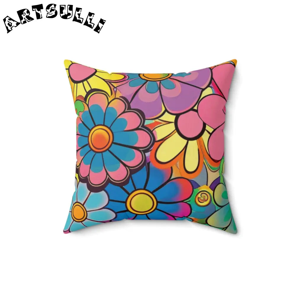 JAKKOUTTHEBXX Chromatic Daisy Dream Spun Polyester Square Pillow